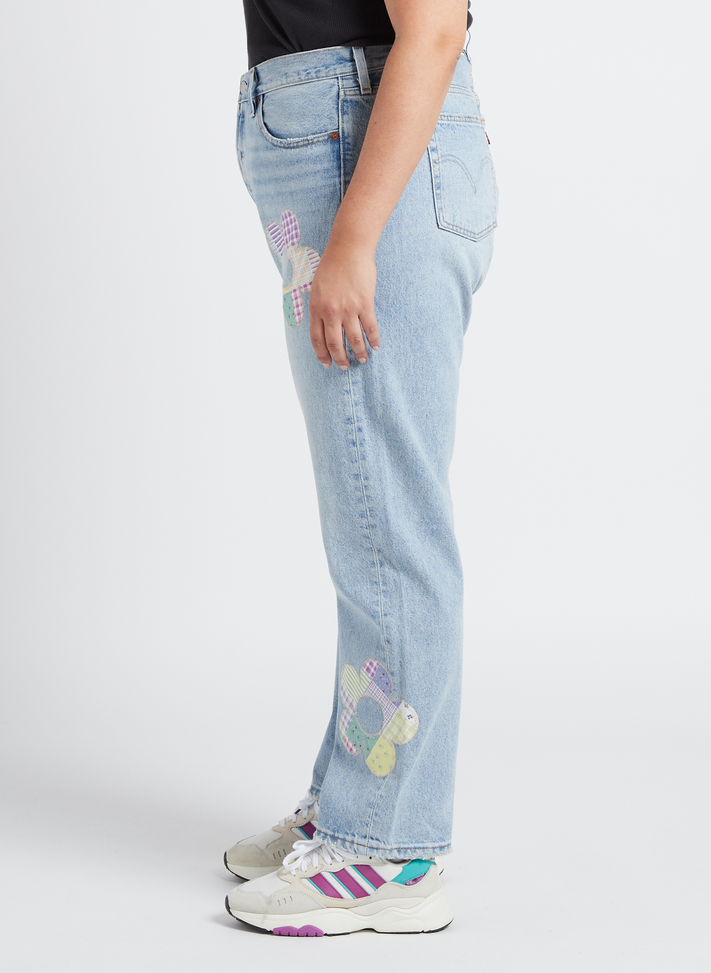 Jean droit délavé en coton mélangé LEVI'S Jean Délavé