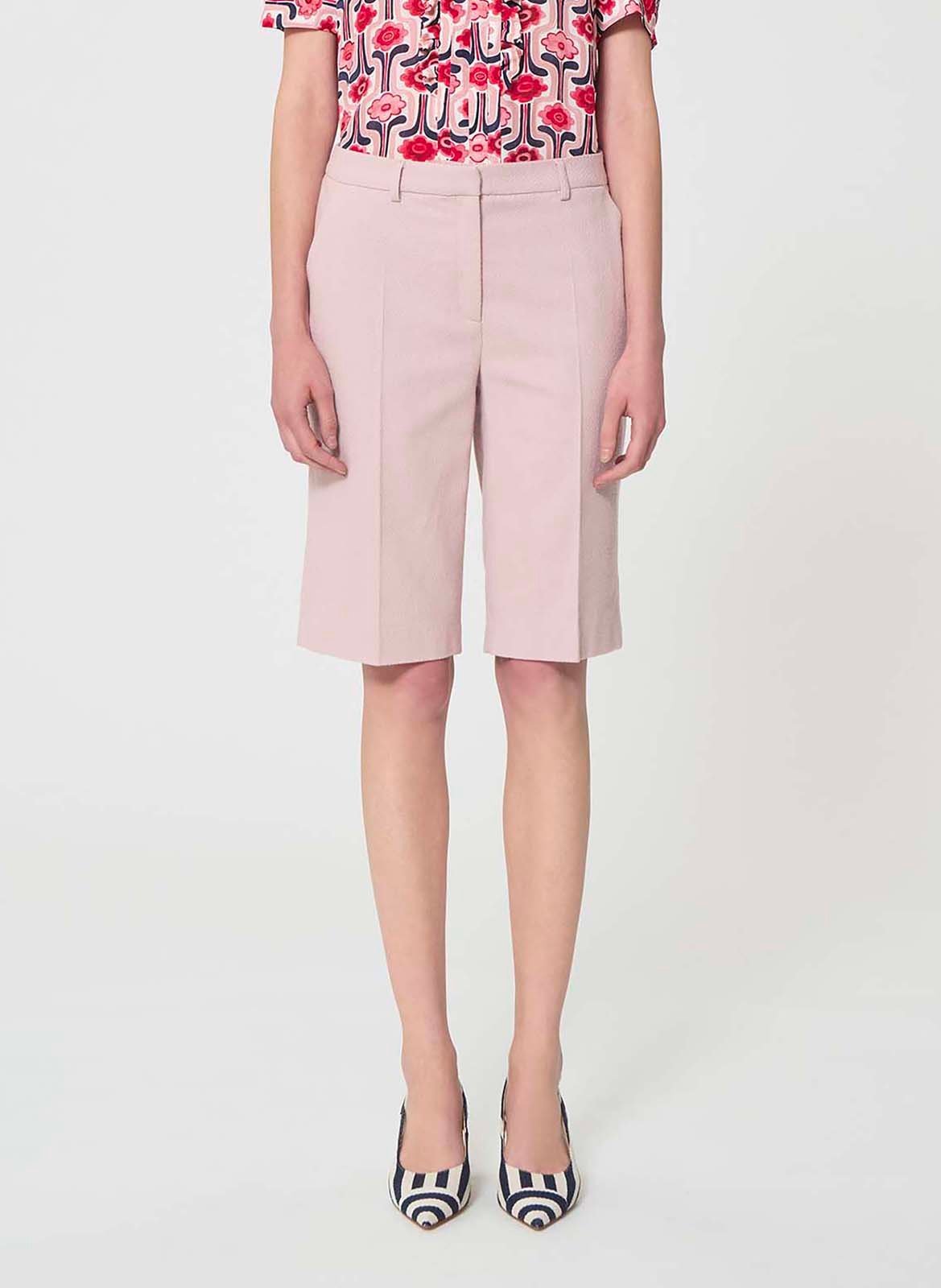 Bermuda droit en laine vierge mélangée TARA JARMON Rose