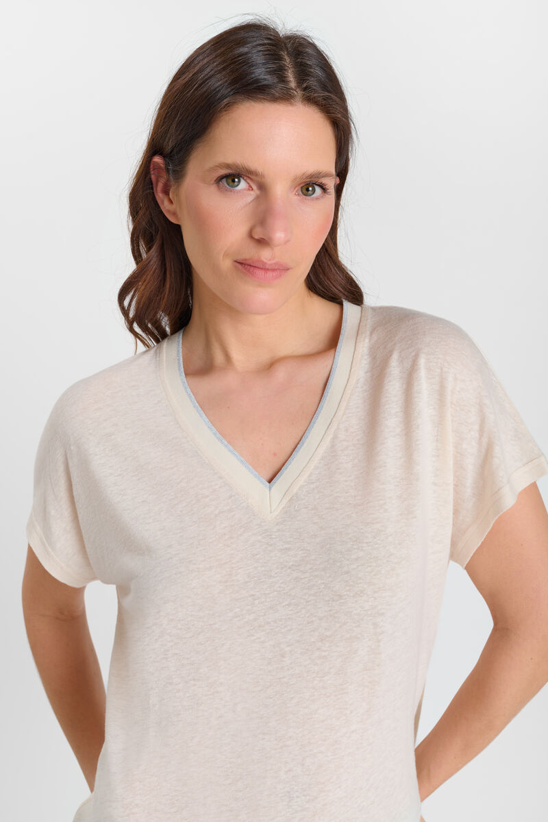 Tommy Badge T-shirt LE TEMPS DES CERISES Beige