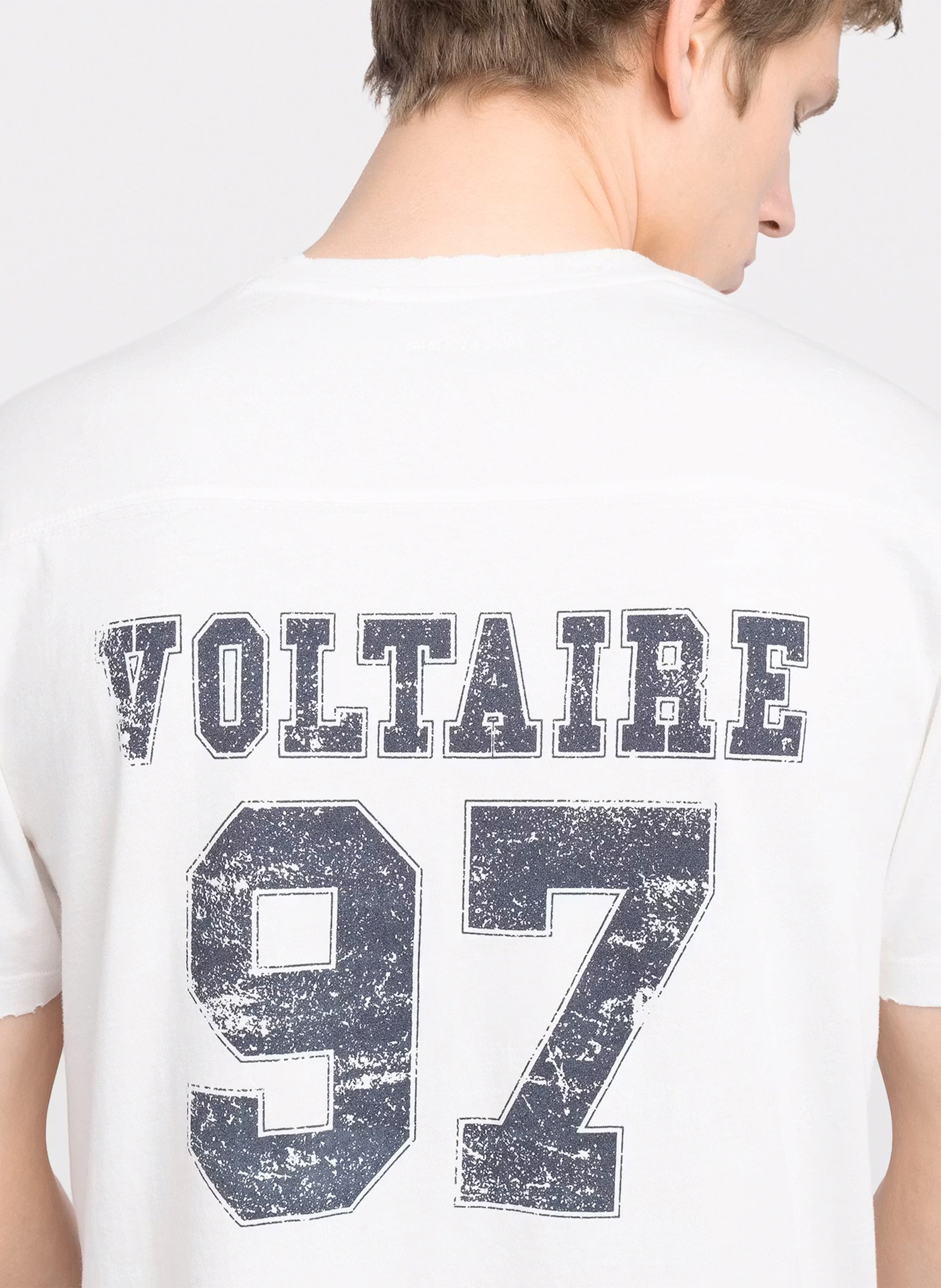 Tee-shirt droit col rond en coton sérigraphié ZADIG&VOLTAIRE Blanc