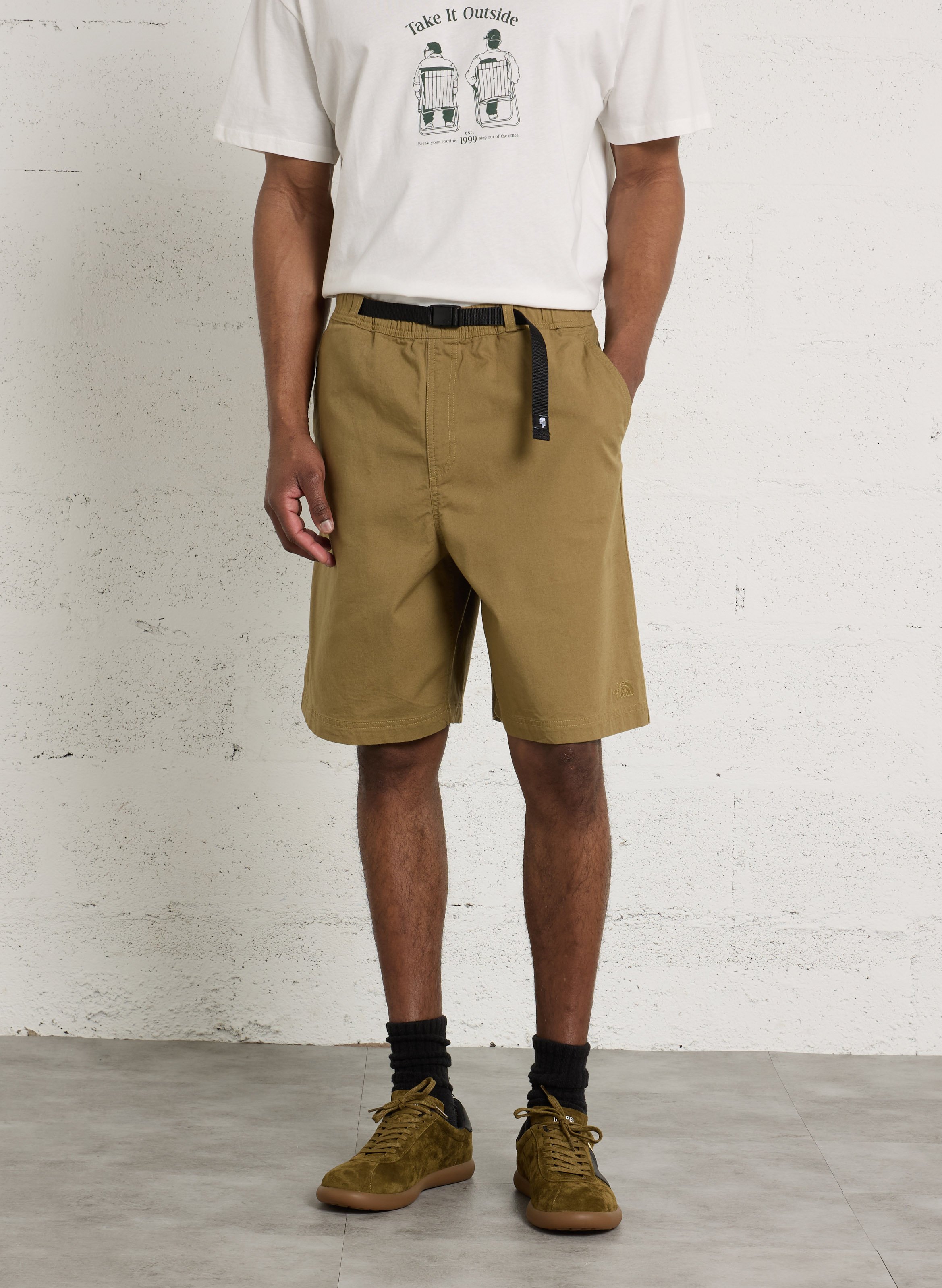 Short droit en coton mélangé THE NORTH FACE Marron