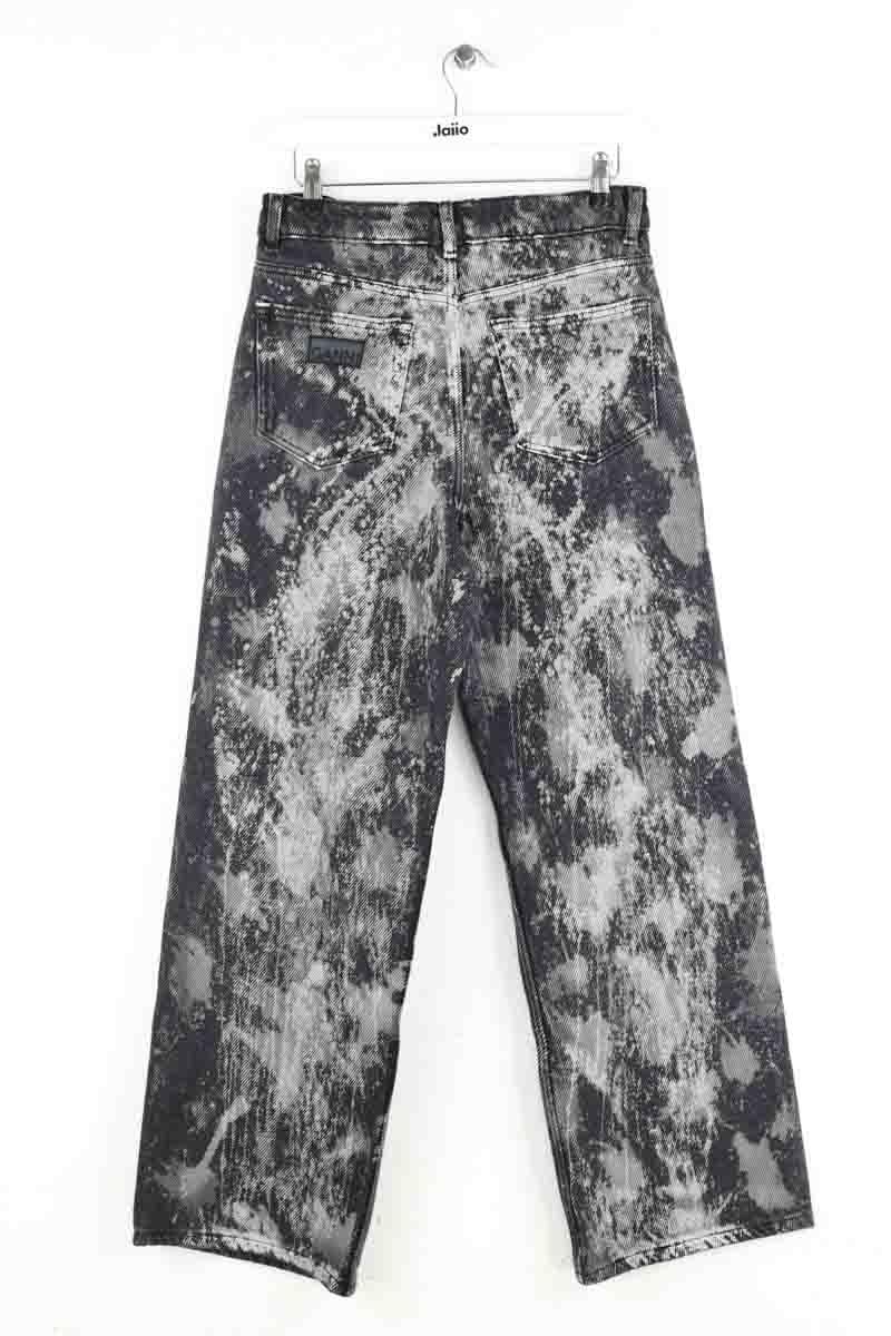 Straight cotton-blend pants GANNI - Seconde Main Black