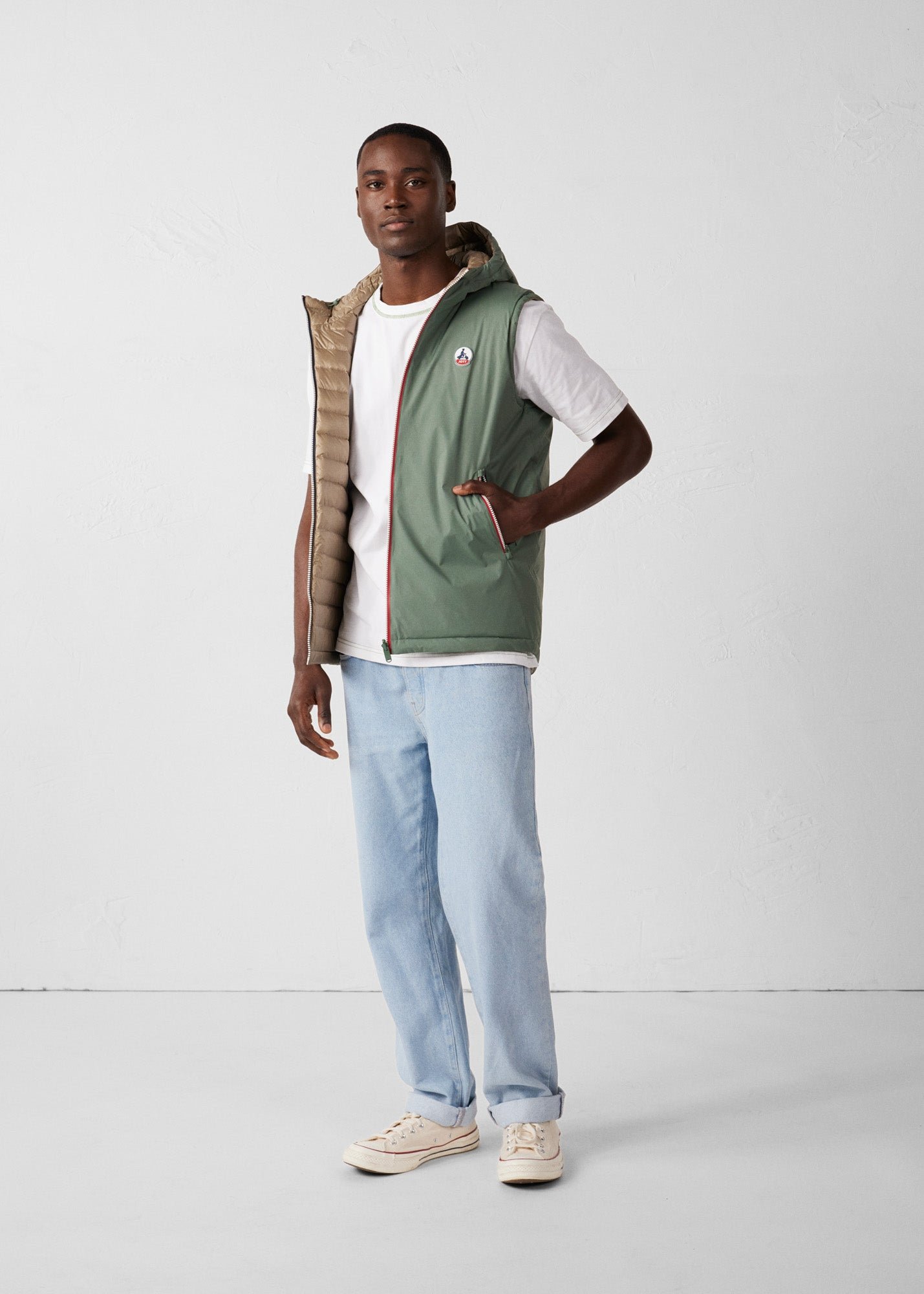 Reversible sleeveless padded jacket 'leudal' JOTT Green