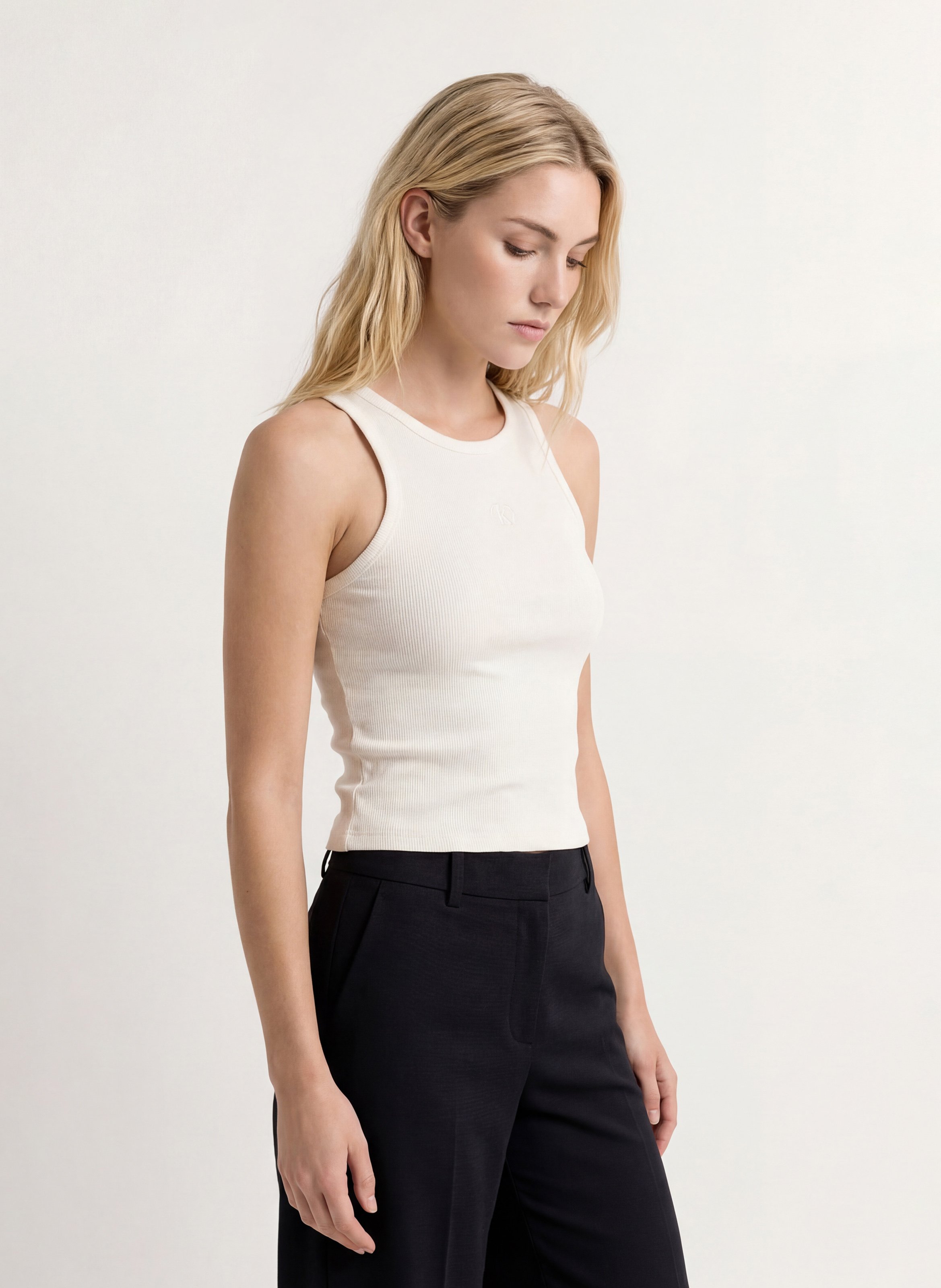 Débardeur col rond en coton mélangé KOOKAI Blanc