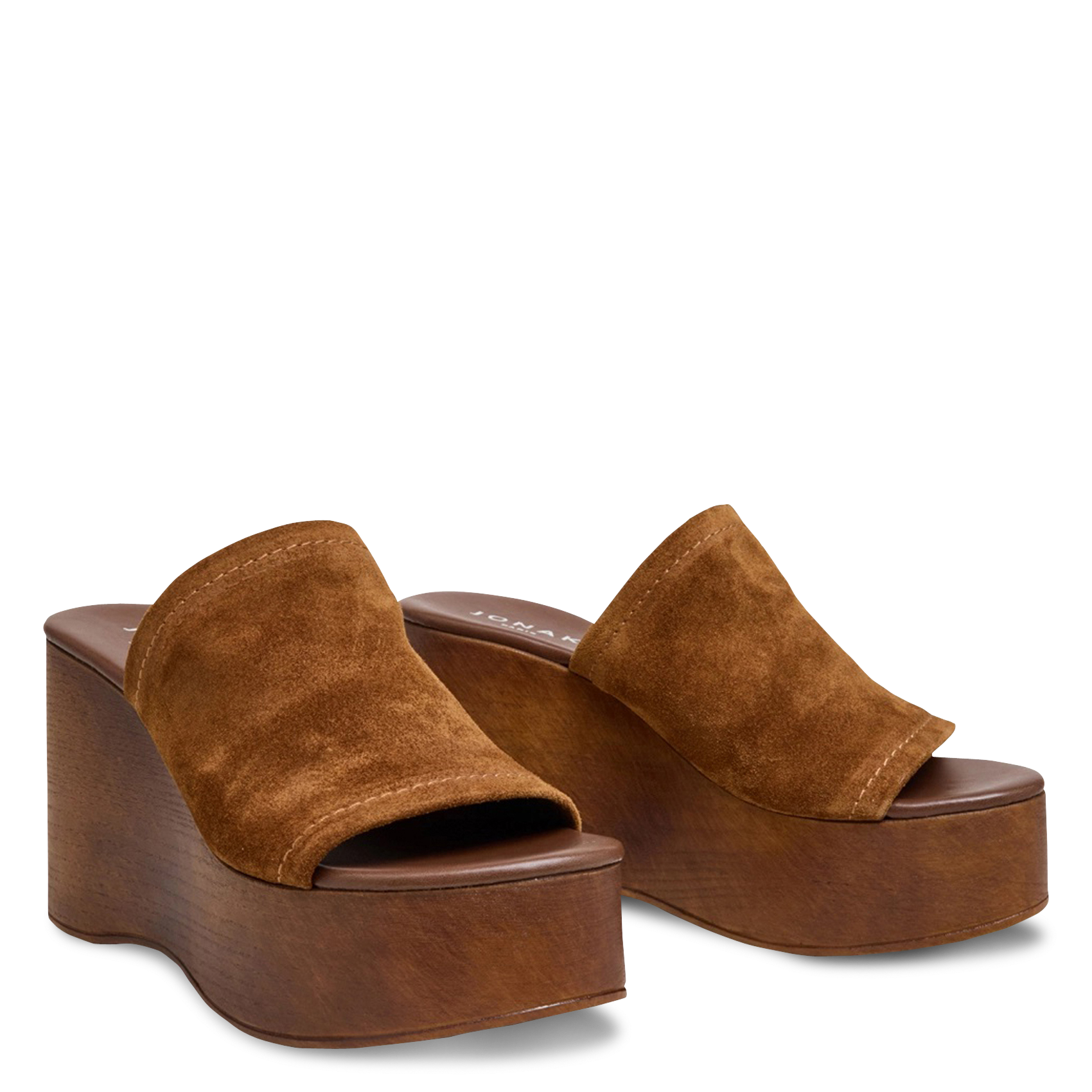 Leder-Mules mit Keilabsatz JONAK Braun