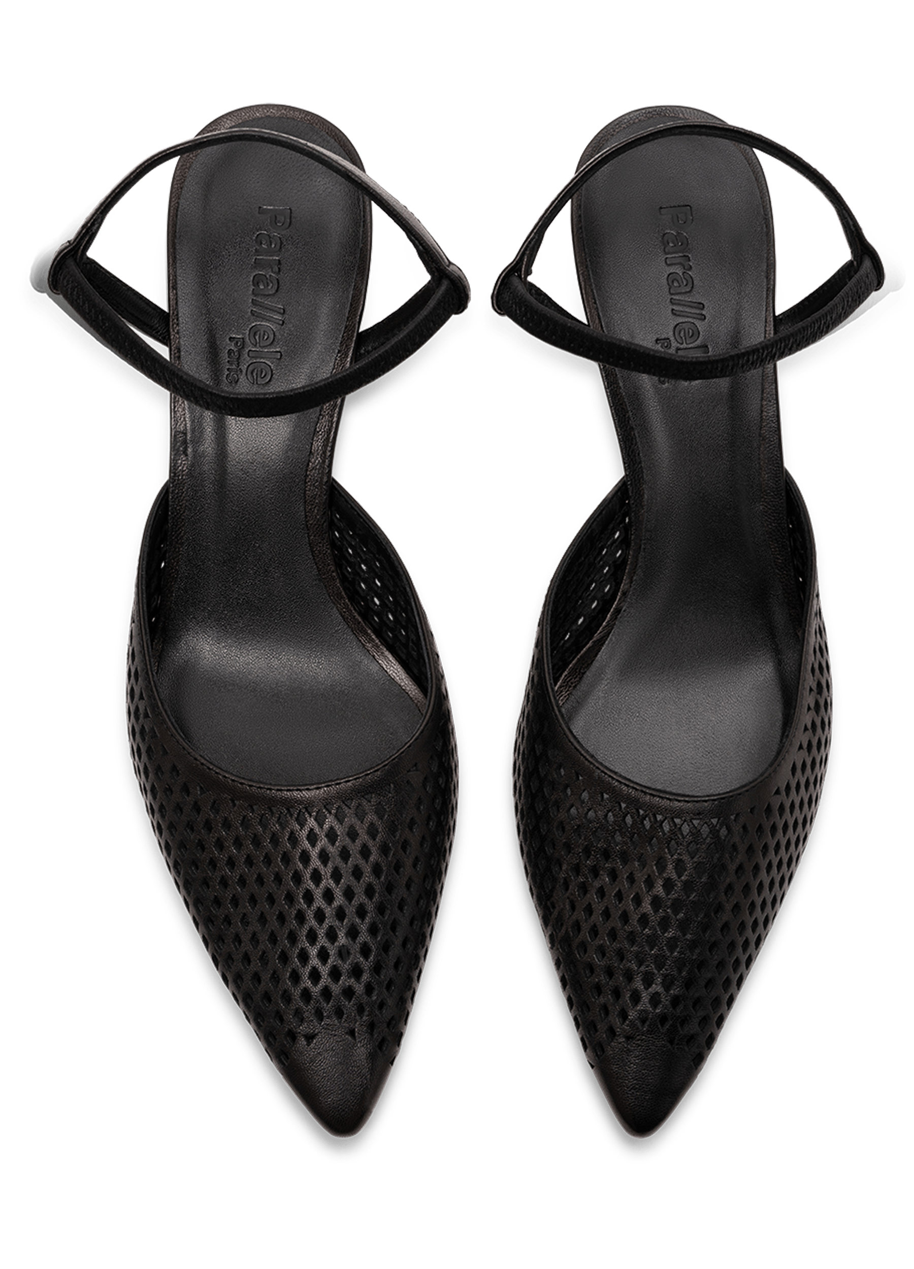 Slingback en cuir nappa perforé noir PARALLELE PARIS Noir