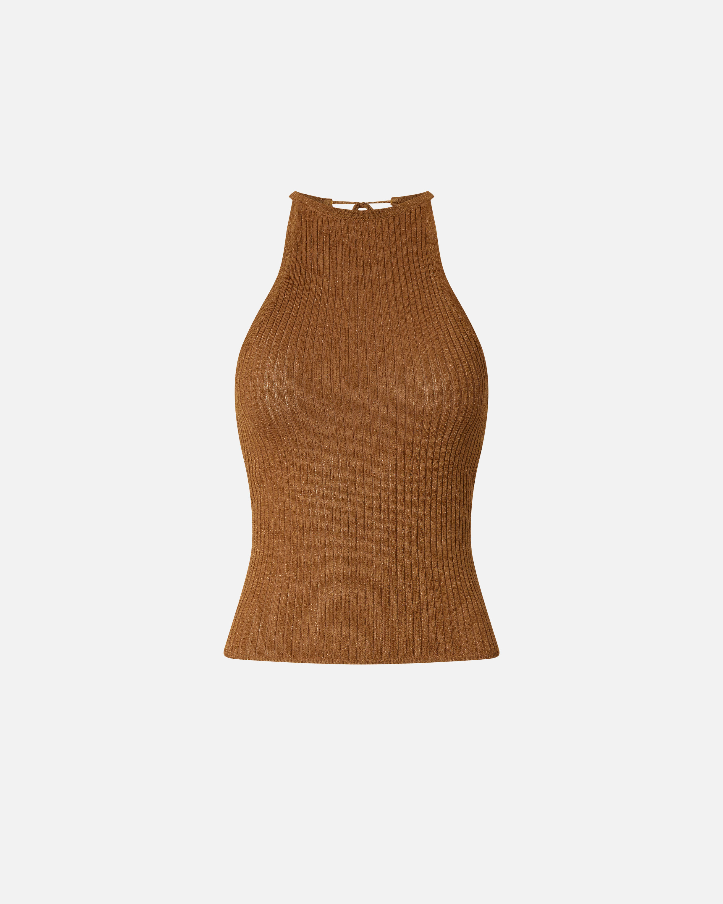 Top with bare shoulders buttoned at the nape PINKO Orange