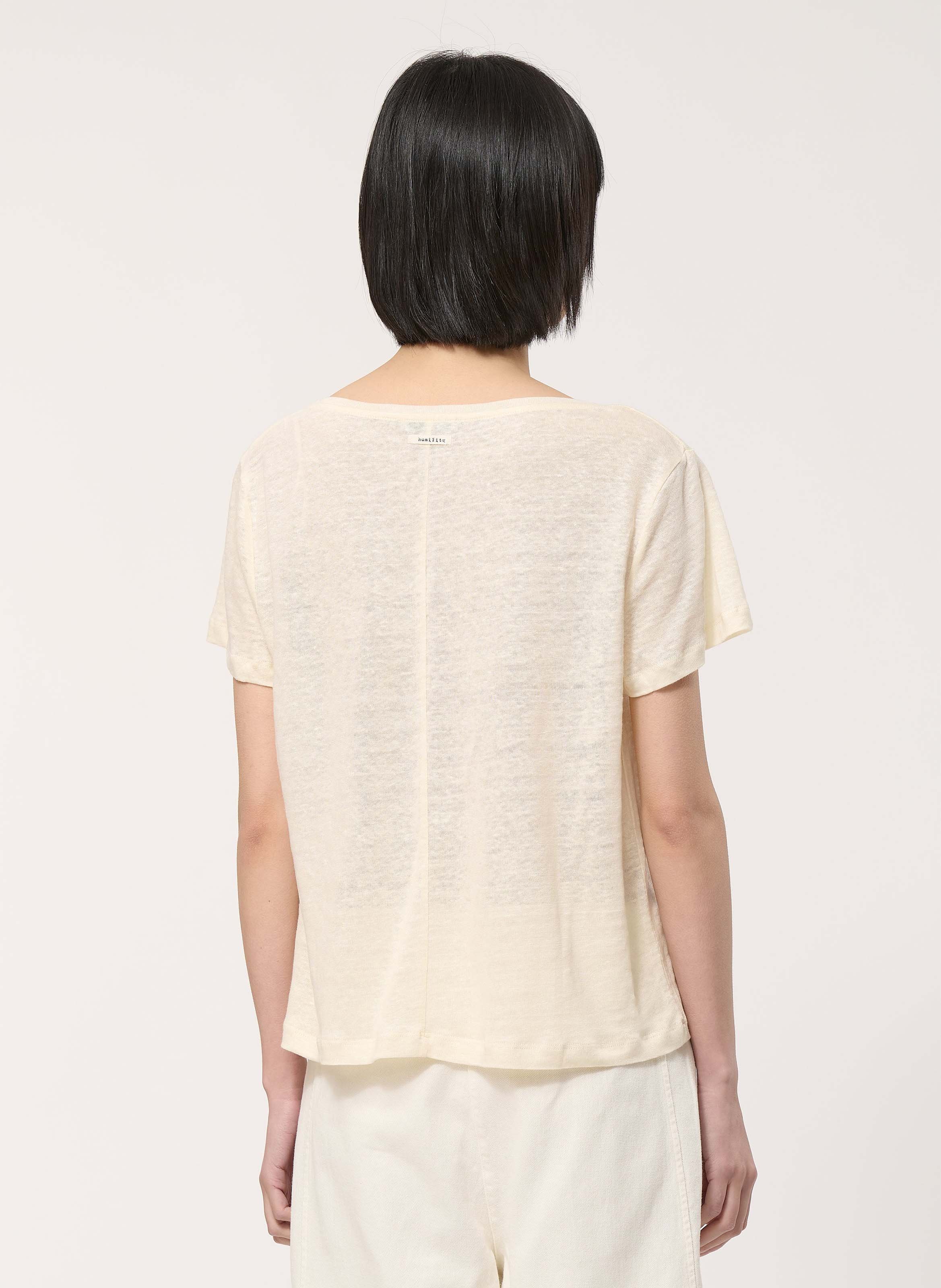 Loose straight linen tee-shirt HUMILITY Beige