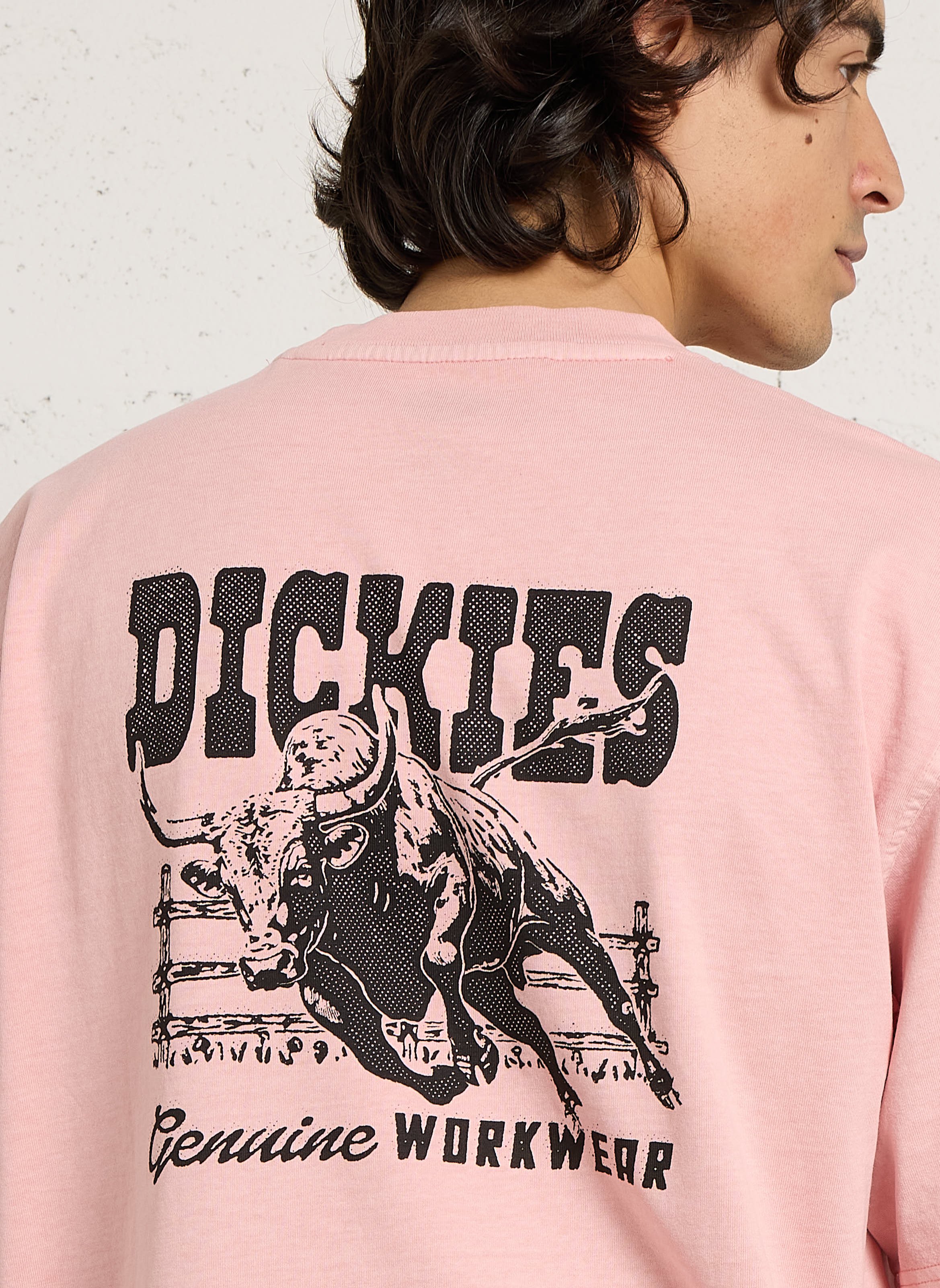 Gerade geschnittenes Rundhals-T-Shirt mit Print DICKIES Rosa