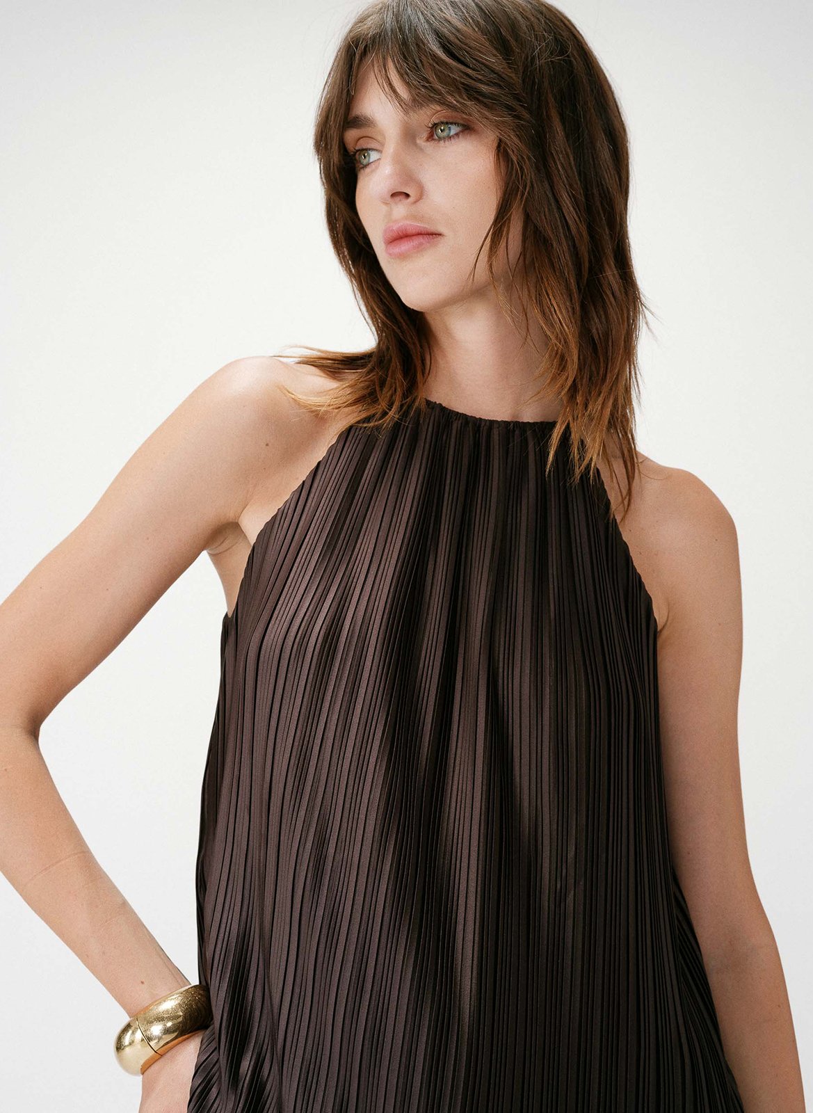 Robe courte col rond GRACE ET MILA Brown