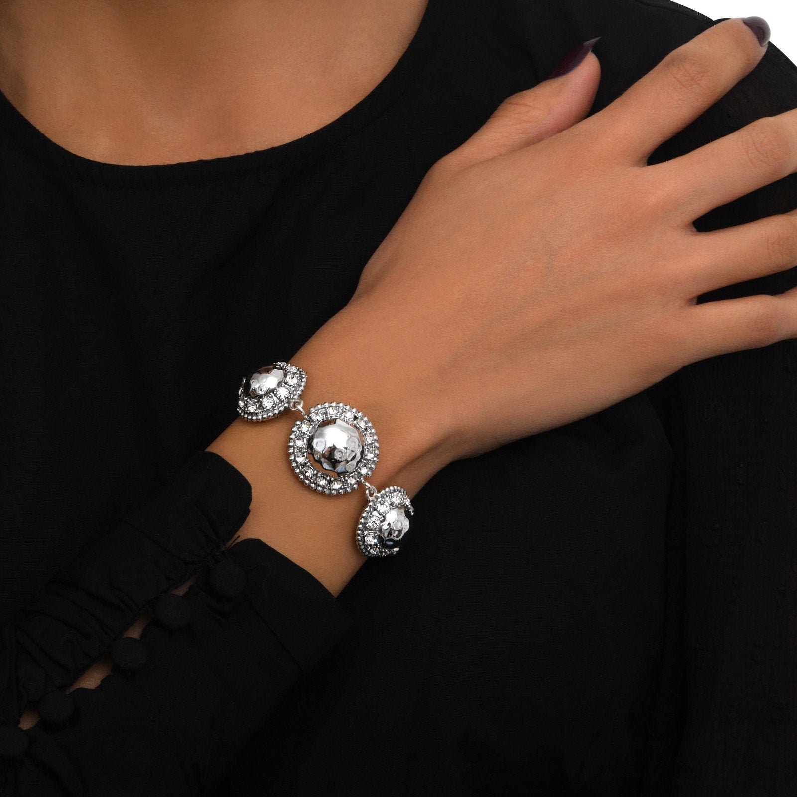 Bracelet chaîne  ronds signature SATELLITE PARIS Argent