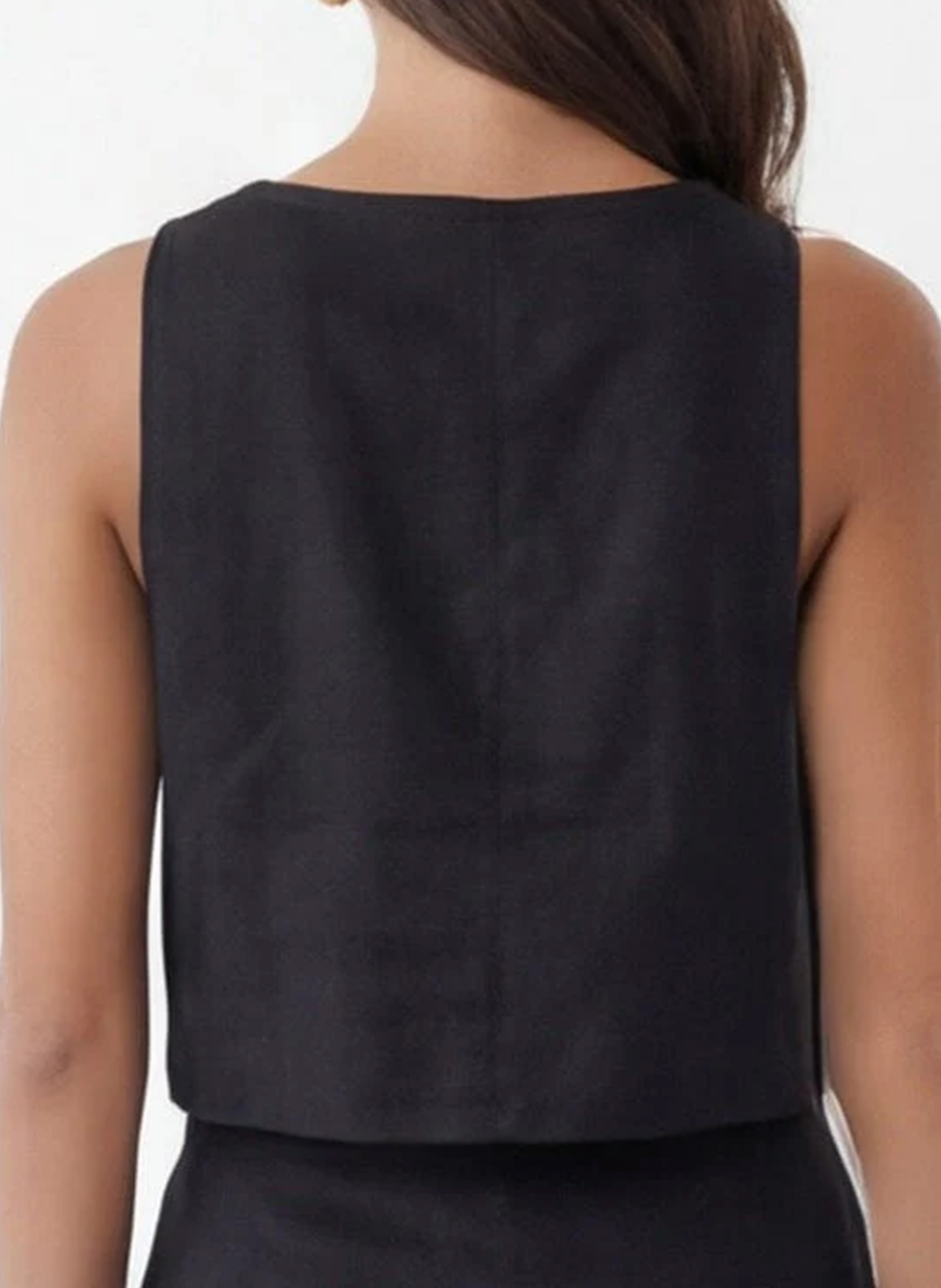 Linnen cropped top KOOKAI Zwart