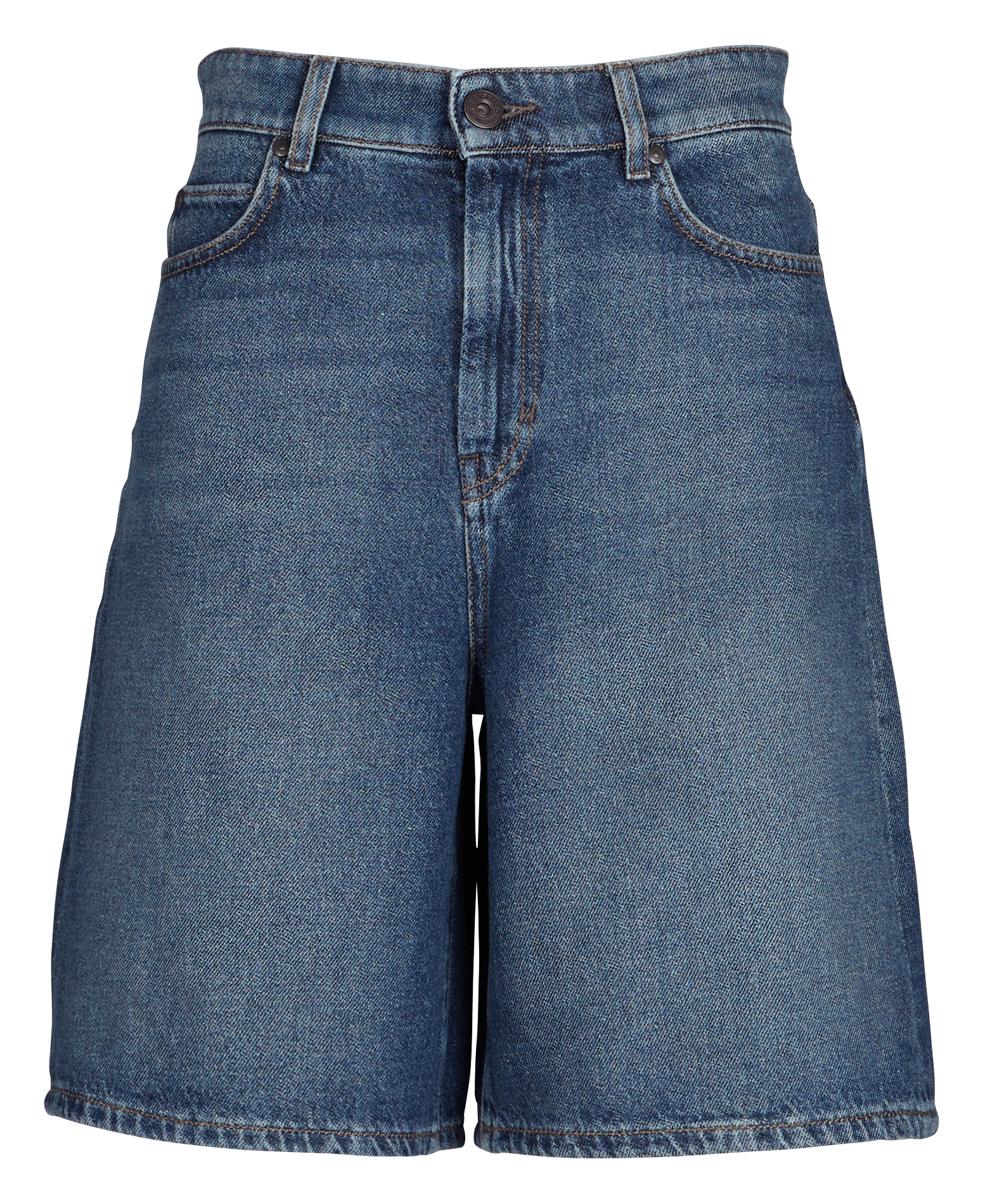 Gerade geschnittene Bermuda-Taillenshorts aus Baumwolle MAX MARA WEEK END Blau