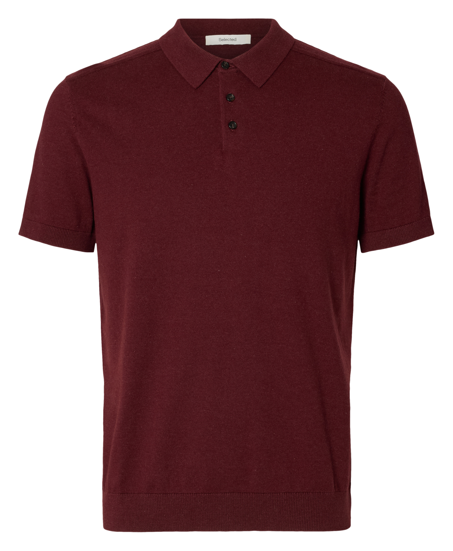 Polo manches courtes regular-fit en coton maillé SELECTED Prune