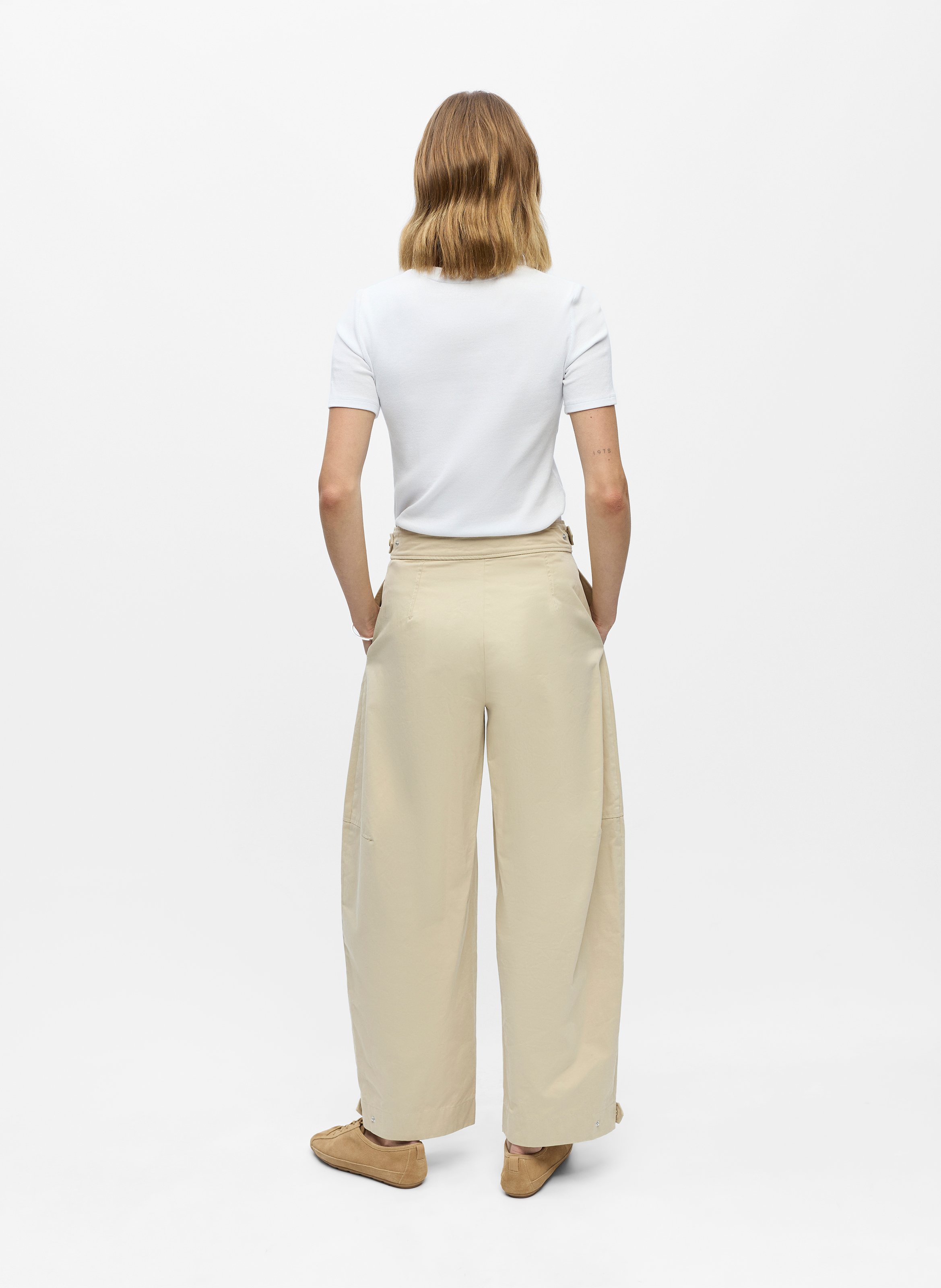 Pantalon barrel en coton OBJECT Marron