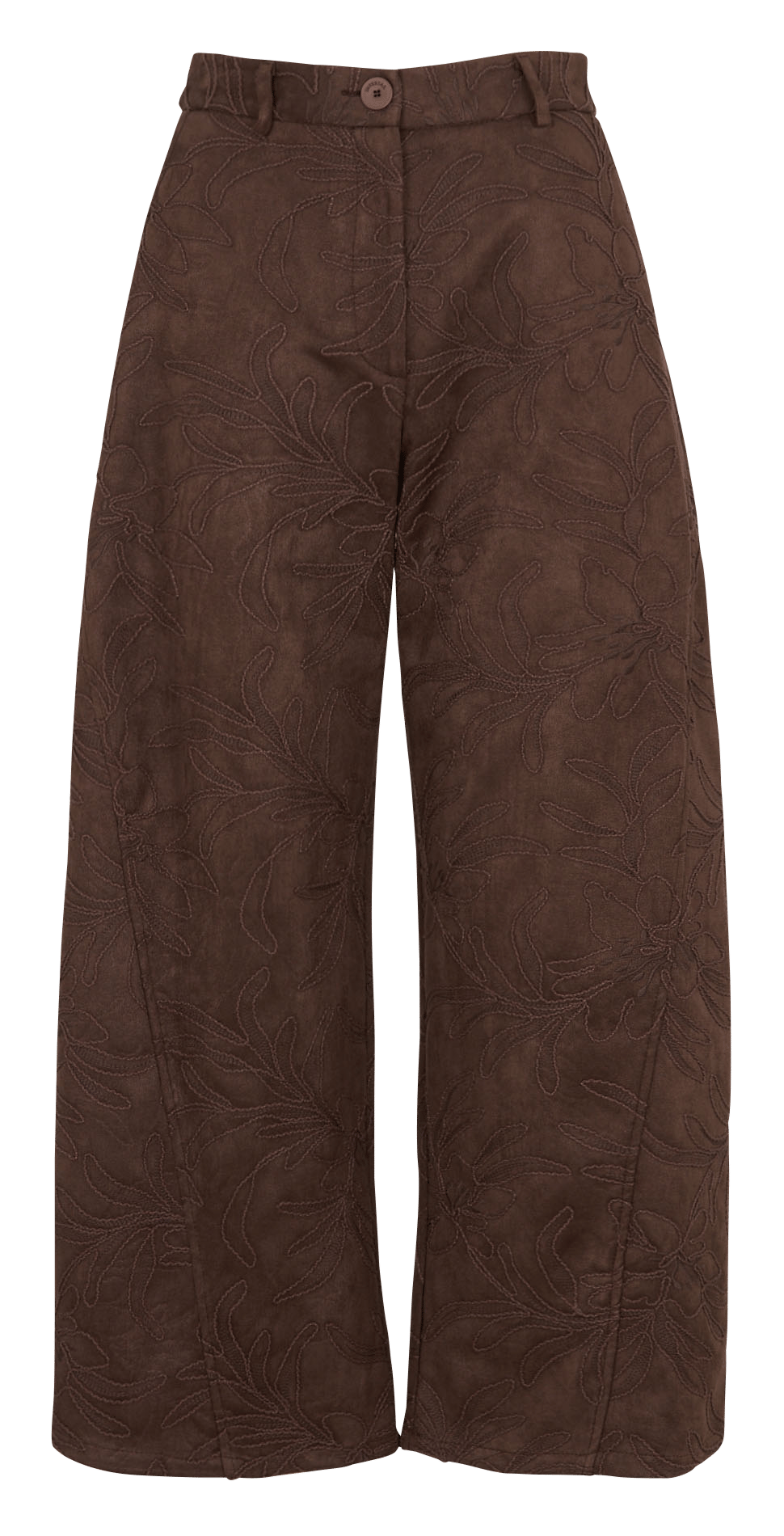 Weites Hosenbein mit Stickerei IMPERIAL Braun