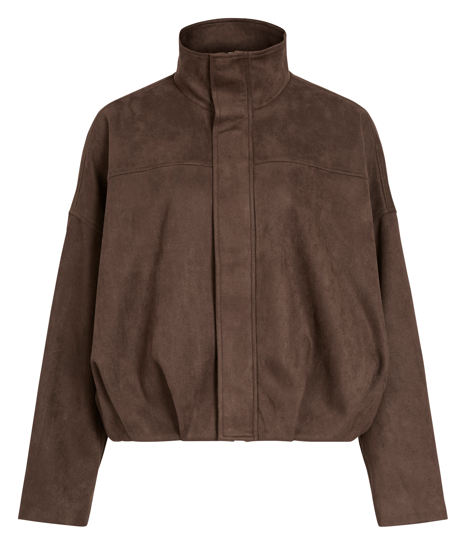Oversized high collar jacket VILA Brown