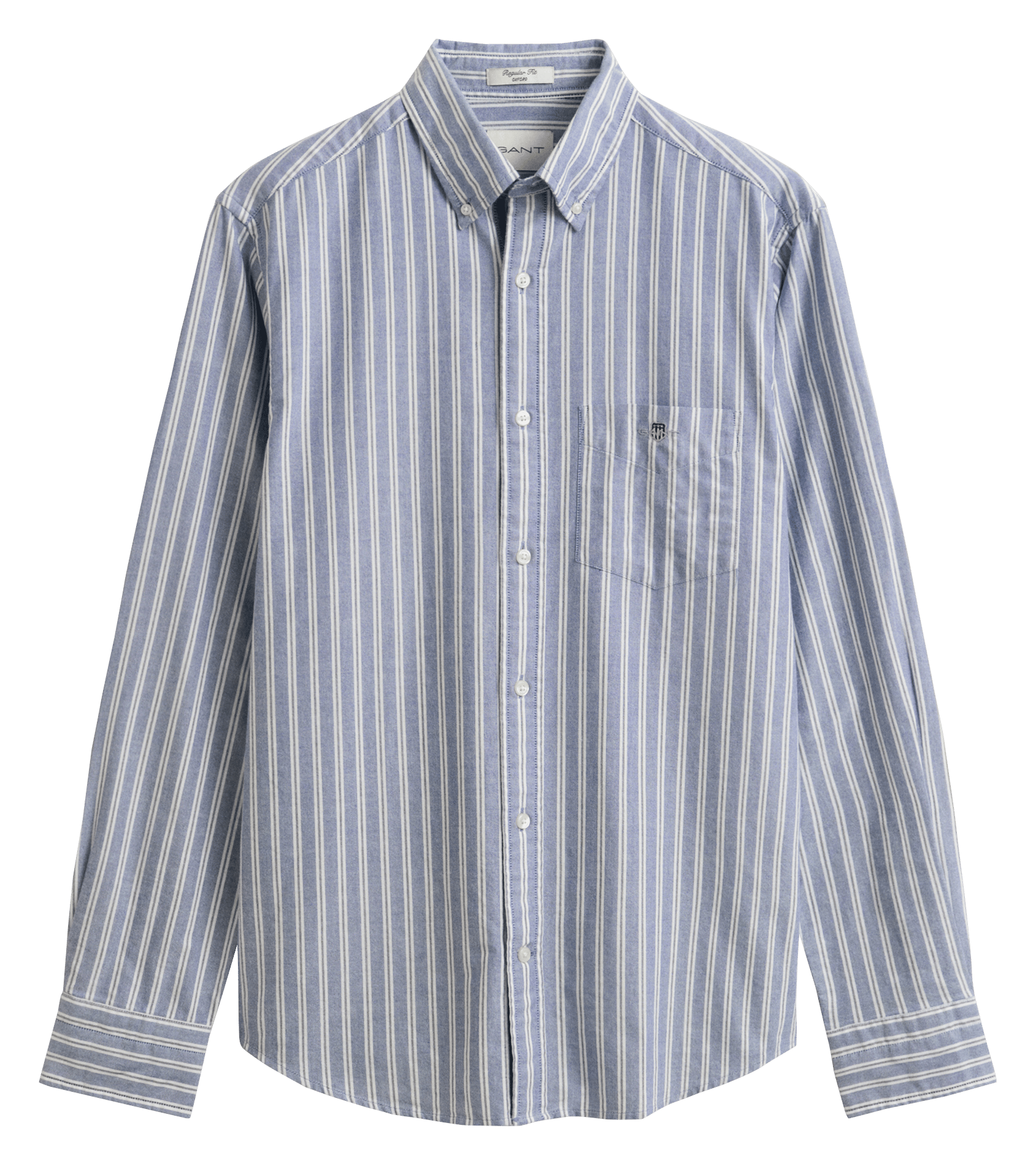 Chemise col américain rayée en coton GANT Bleu