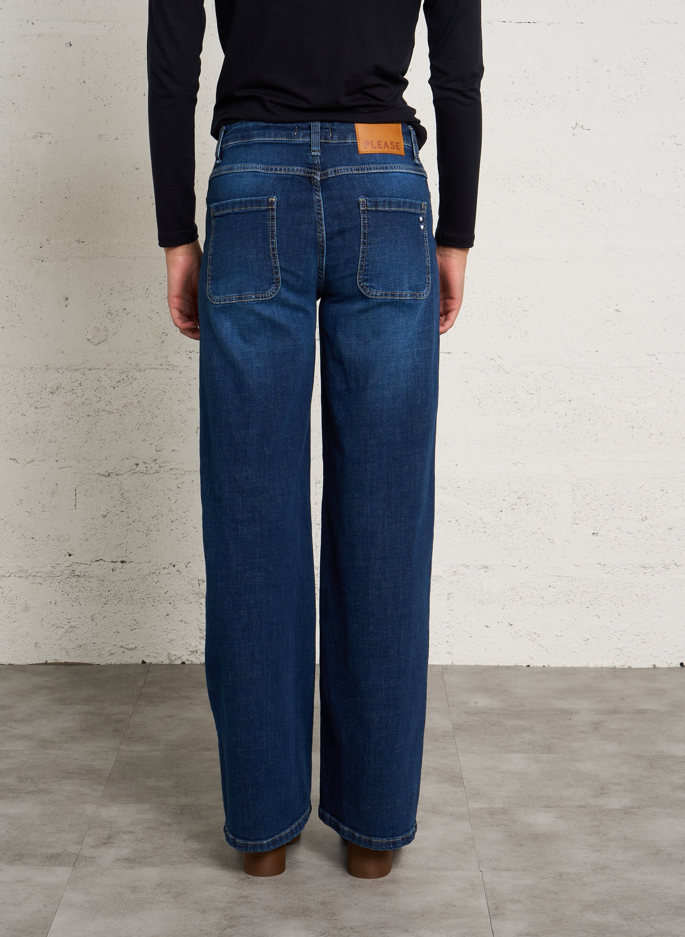 Flared Jeans aus Baumwoll-Mix PLEASE Blau