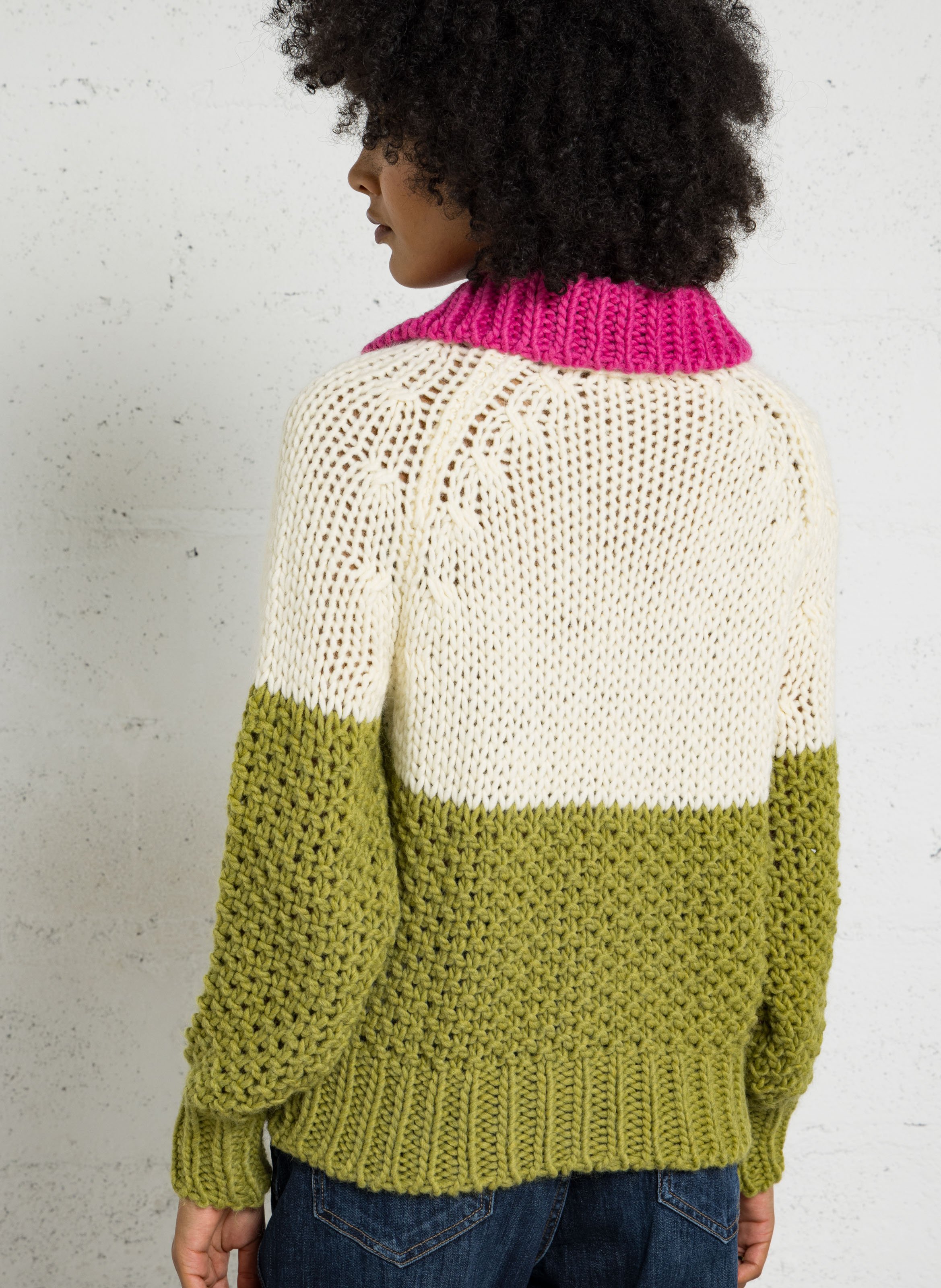 Pull ample col classique DR BLOOM Vert