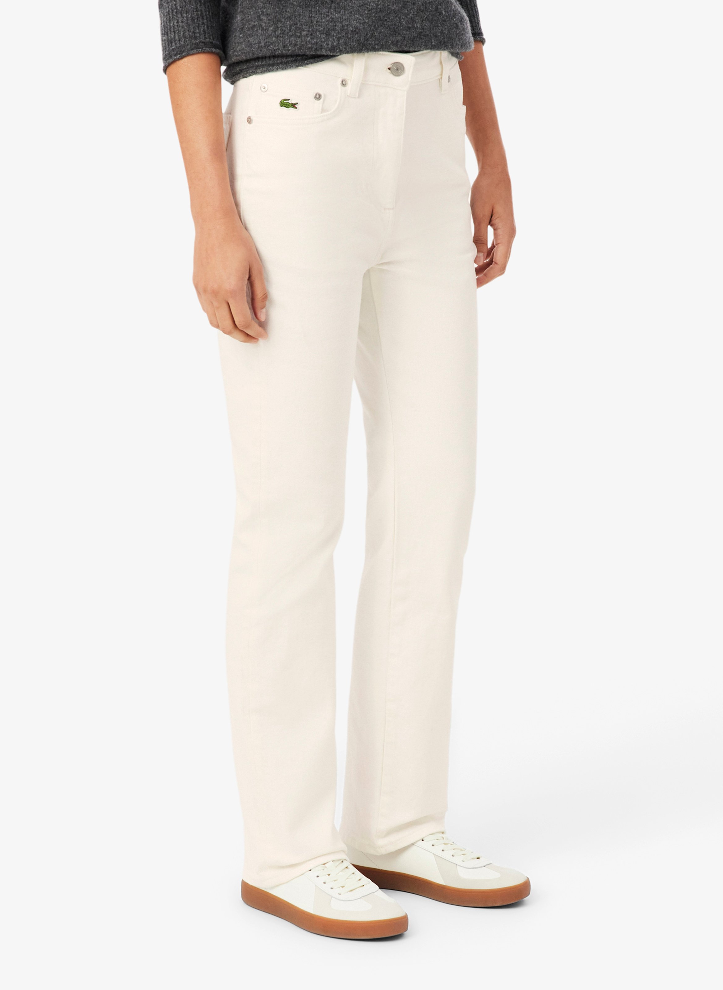 Gerade geschnittene Hose aus Baumwoll-Mix mit hohem Bund LACOSTE