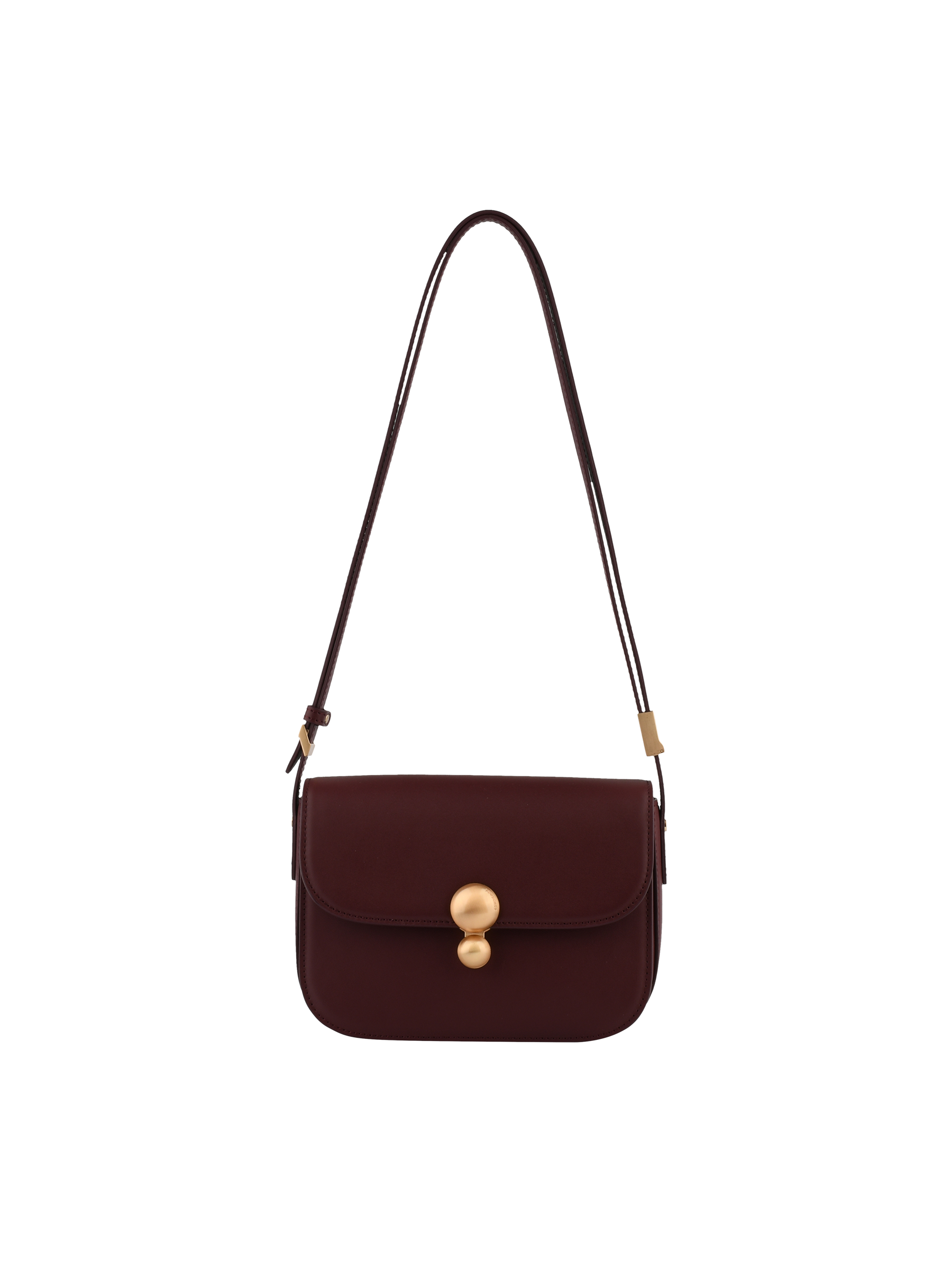 Crossbody bag in cowhide leather POURCHET Red