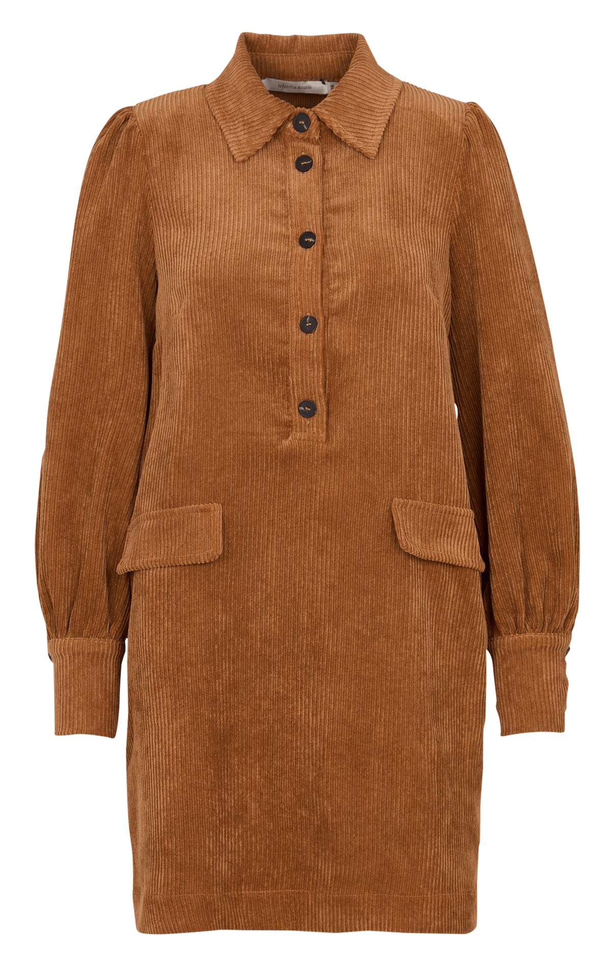 Geripptes kurzes gerade geschnittenes Kleid LA FEE MARABOUTEE Braun