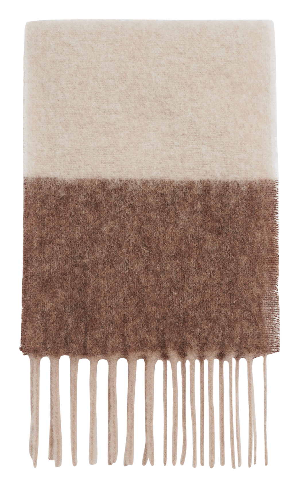 Fringed striped scarf in a wool blend GERARD DAREL Beige