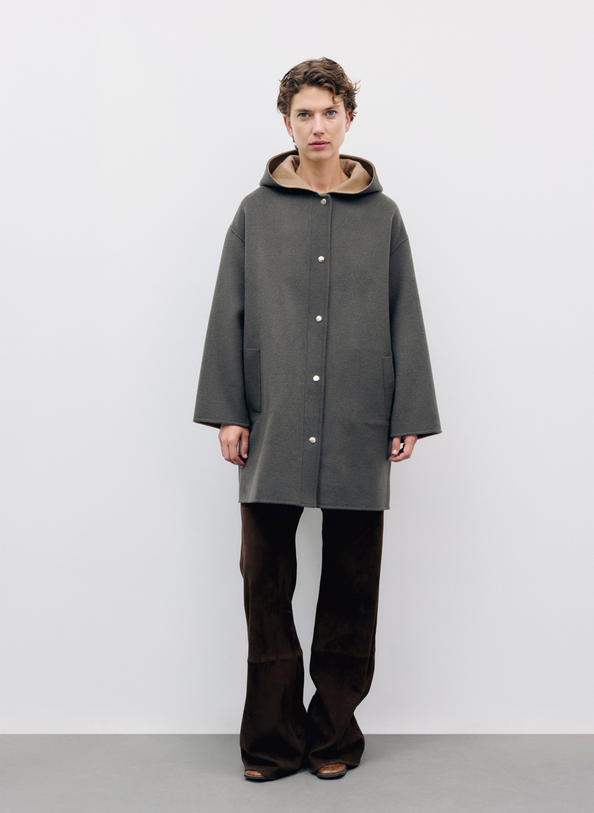 Oversized wool coat | Khaki GERARD DAREL Women