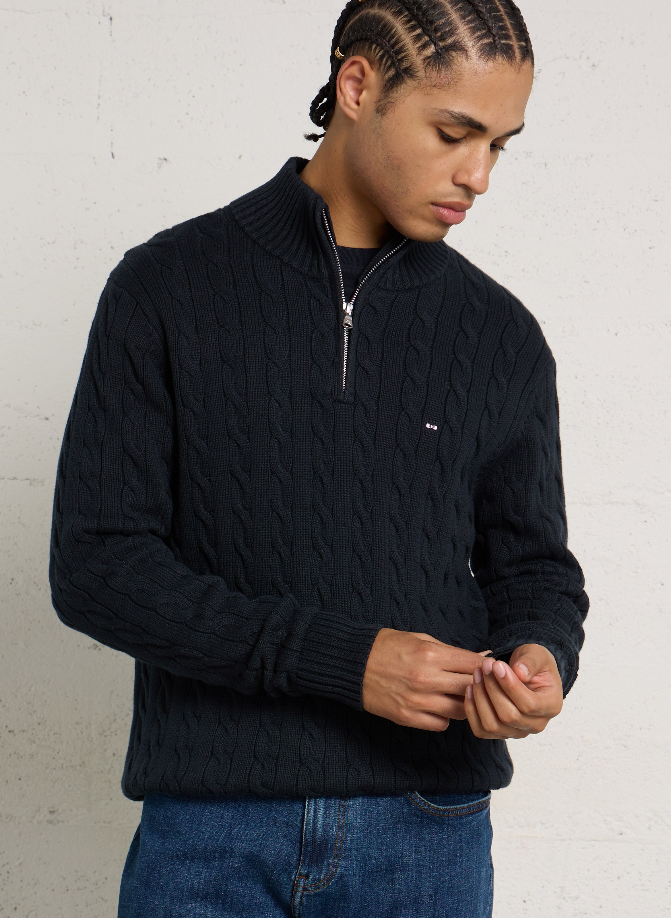 Twisted knit cotton sweater EDEN PARK