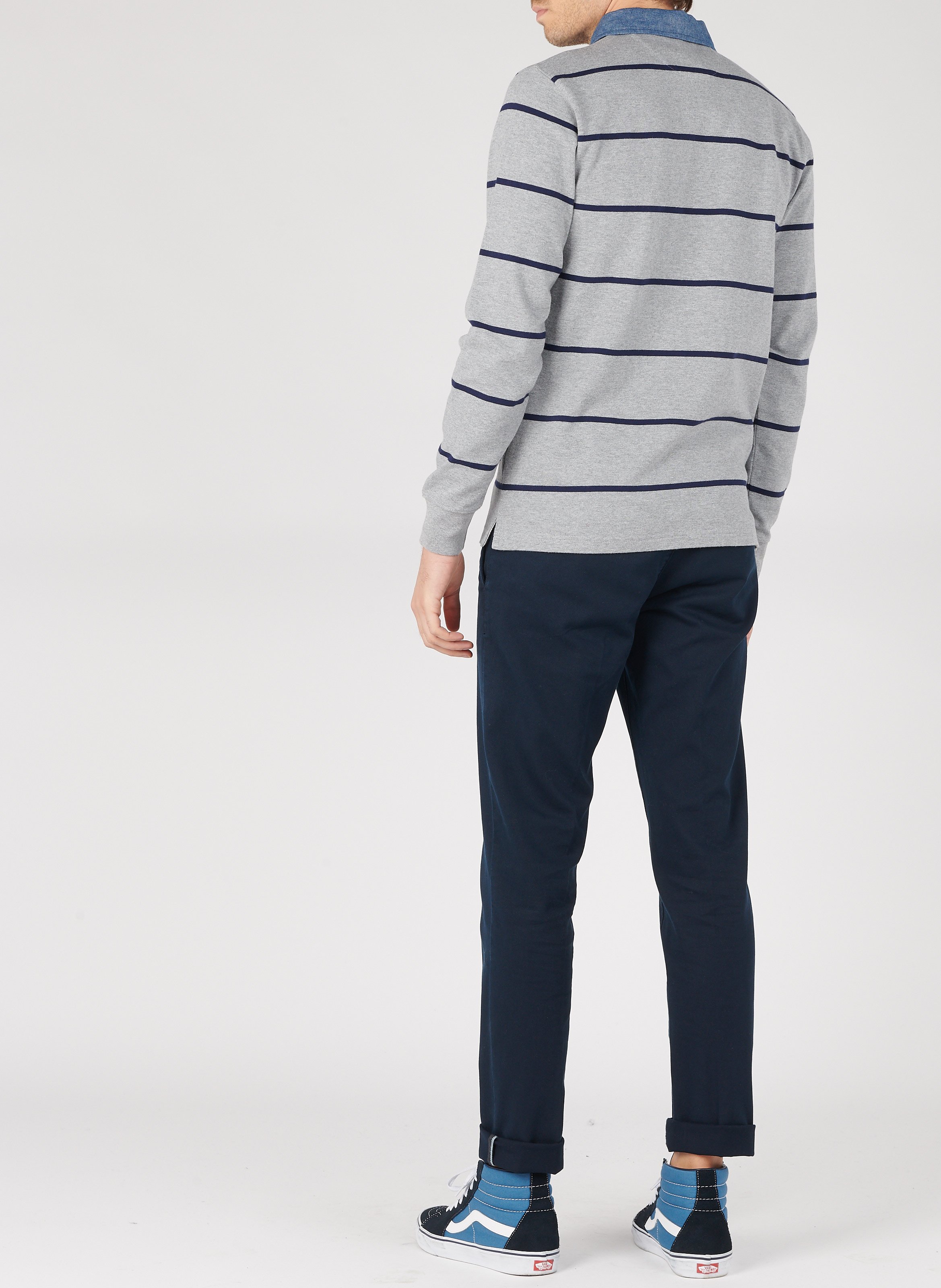 Slim-fit cotton-blend chinos Blue