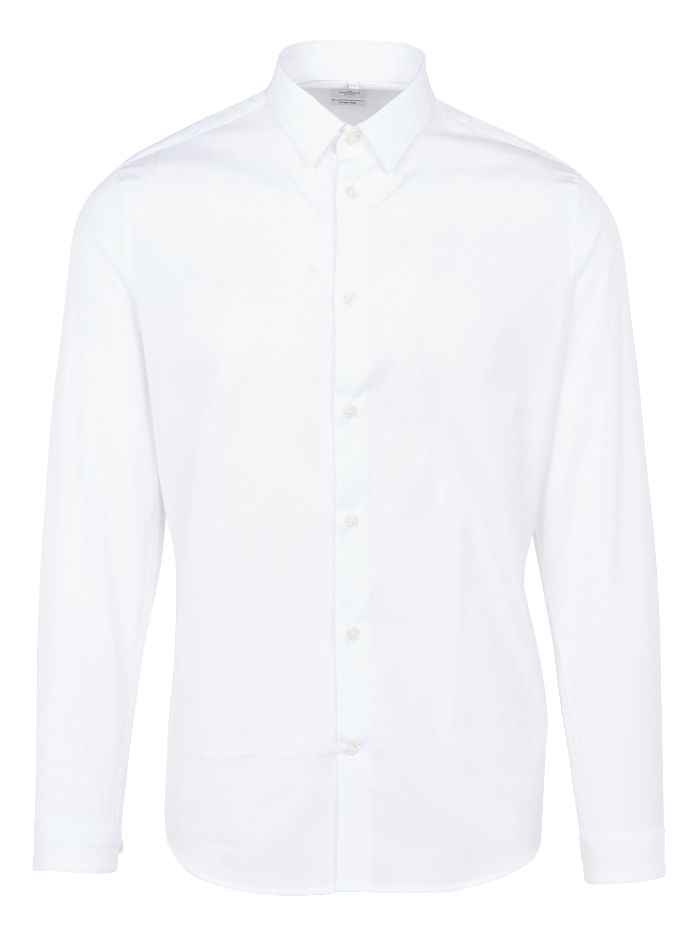 Slim-fit cotton shirt with classic collar AU PRINTEMPS PARIS White
