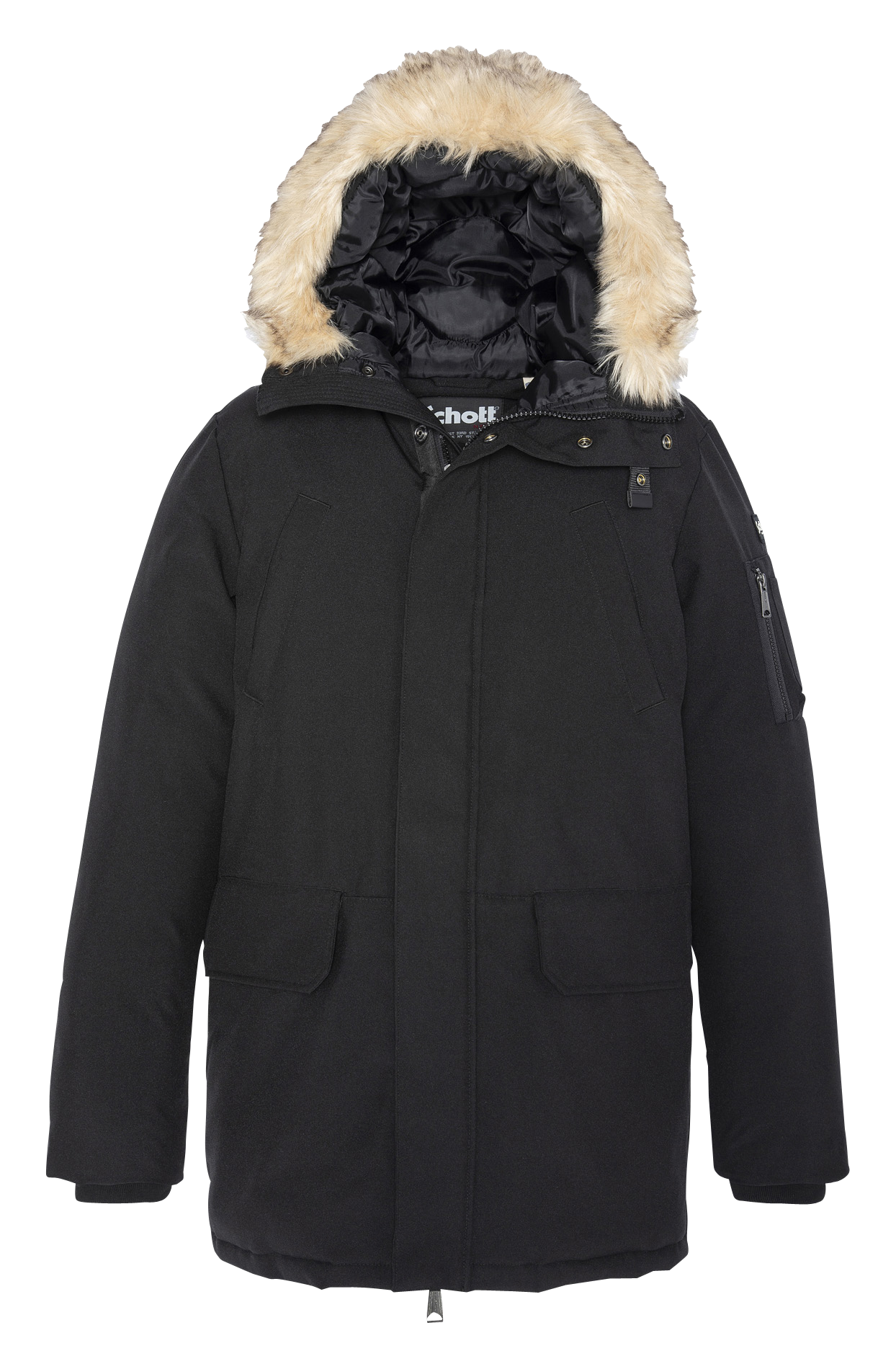 Long hooded parka SCHOTT Black