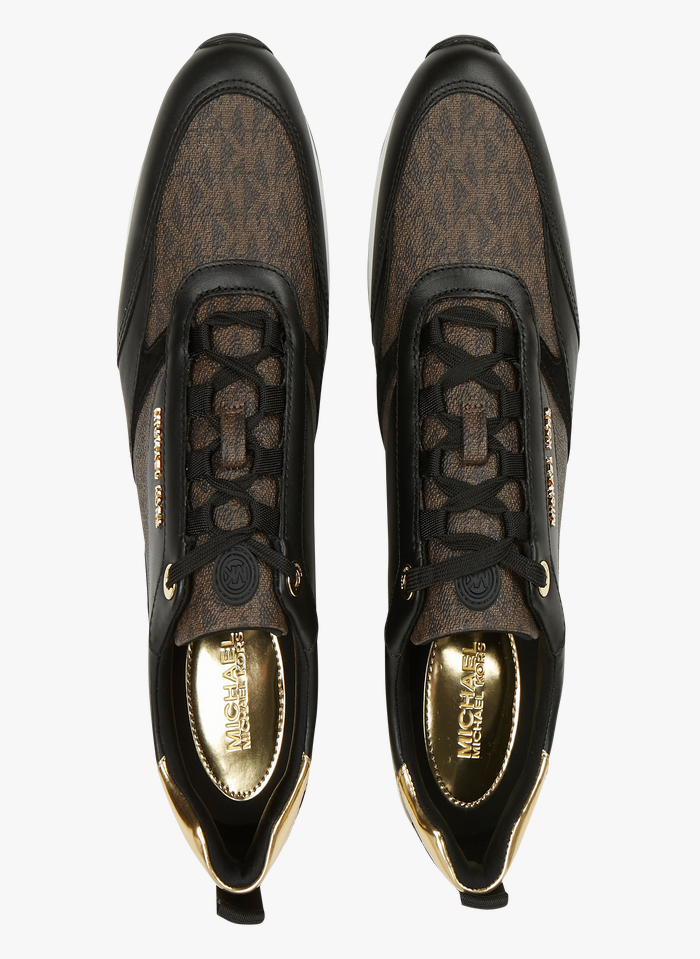 Printed Leather Low-top Sneakers Blk-brown Michael Kors - Women | Place des  Tendances