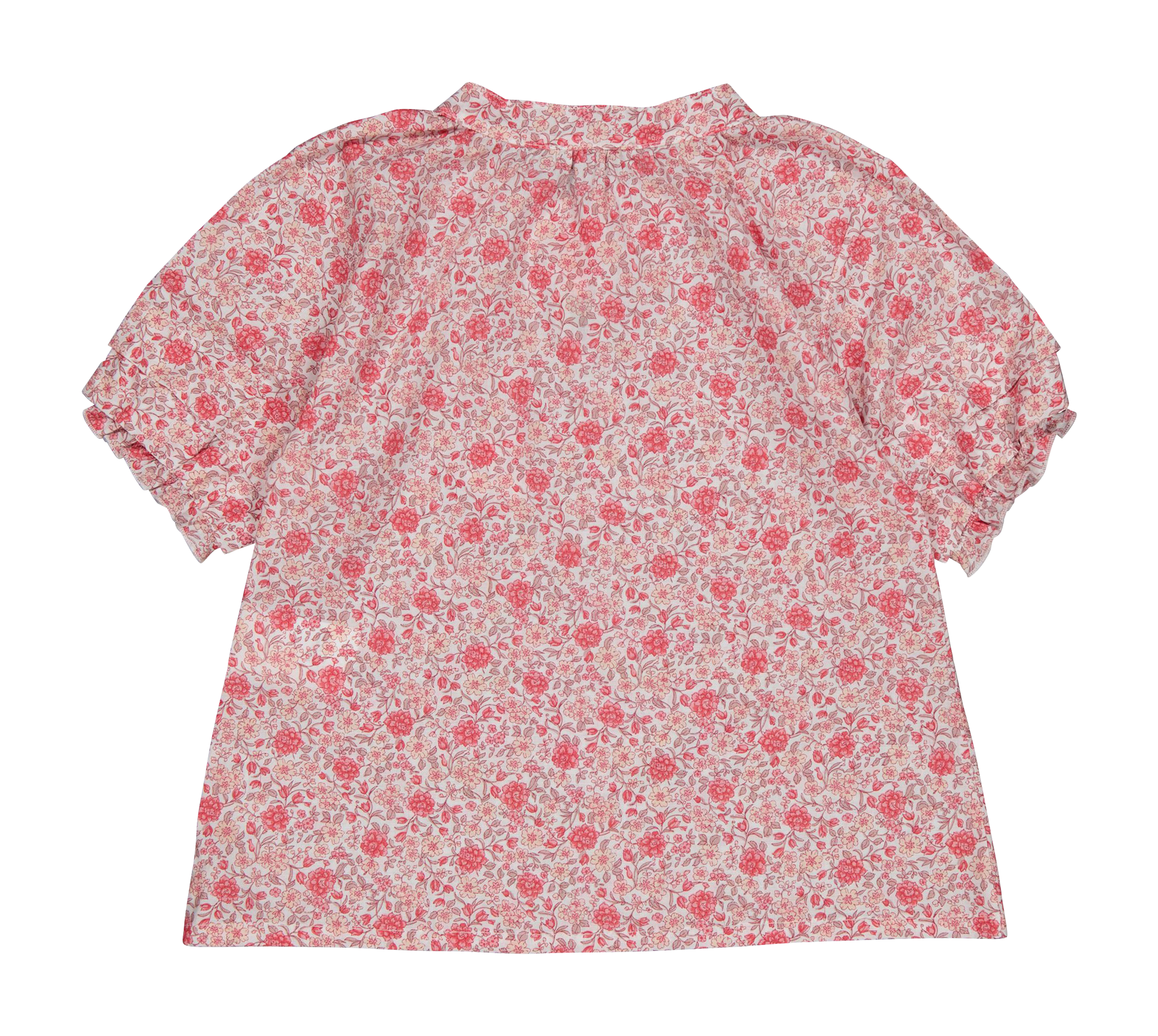 Blouse col tunisien imprimée en coton bio PETITE LUCETTE Rose