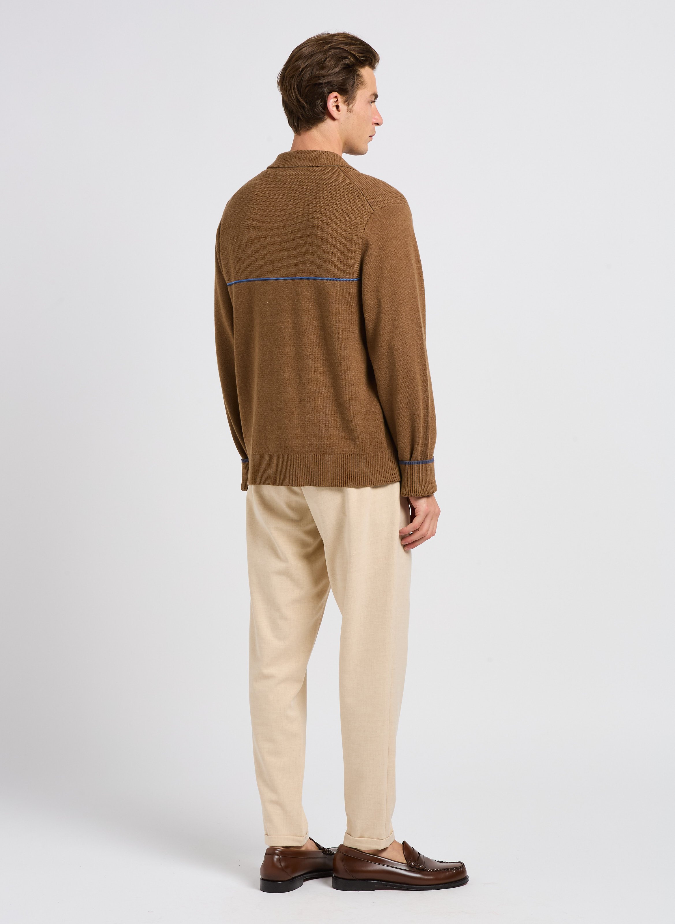 Pantalon de costume en fibres recyclées mélangées LES DEUX Marron