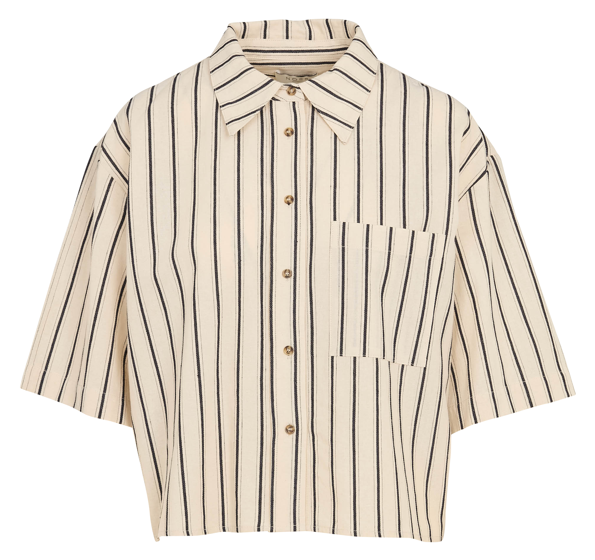 Short-sleeved striped shirt NORR Black