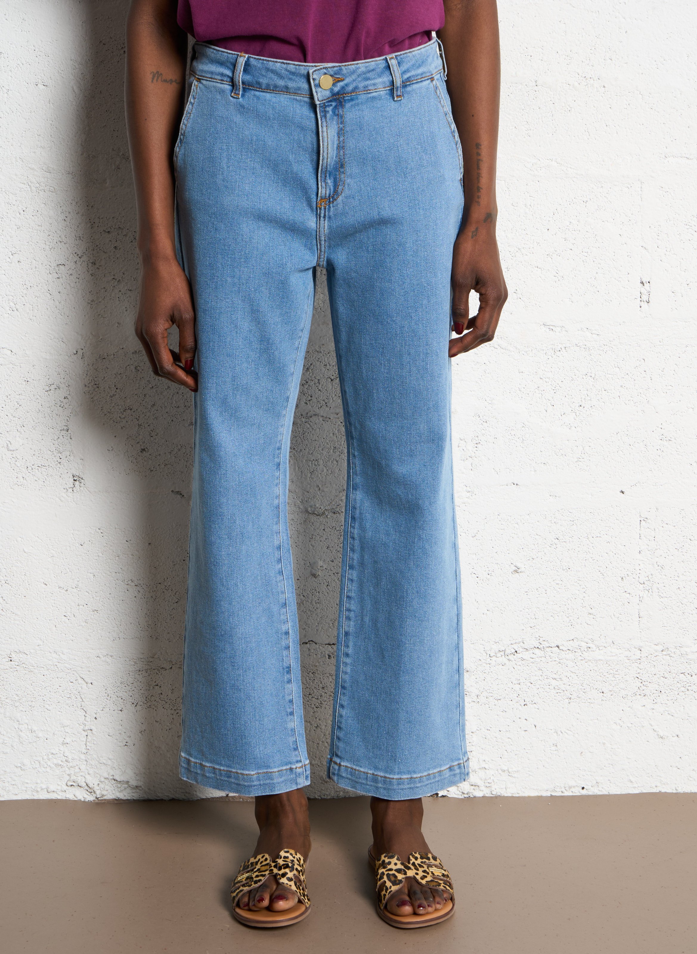 Cotton-blend straight jeans I CODE Blue