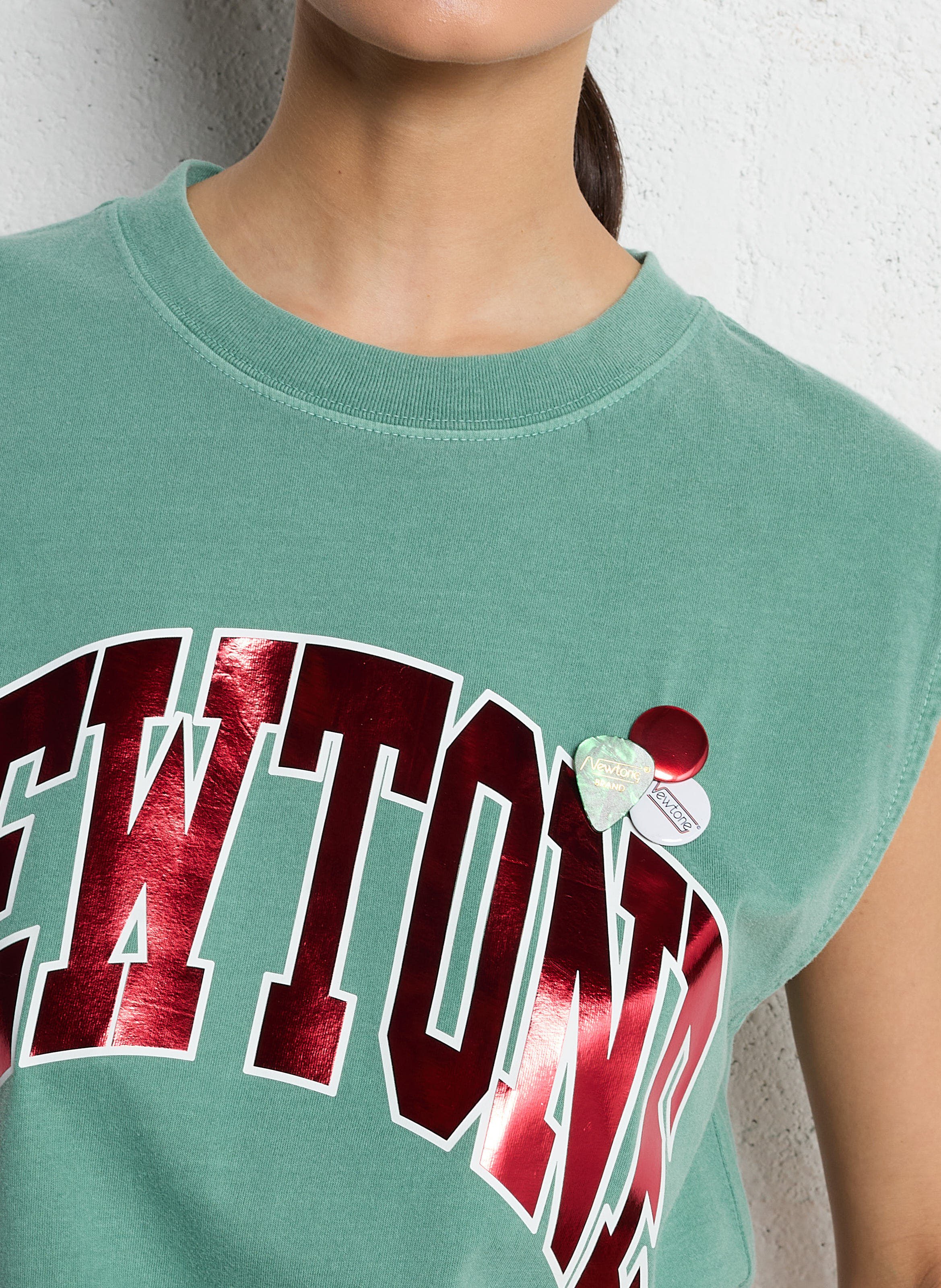 Straight fit short-sleeve printed t-shirt NEWTONE Green