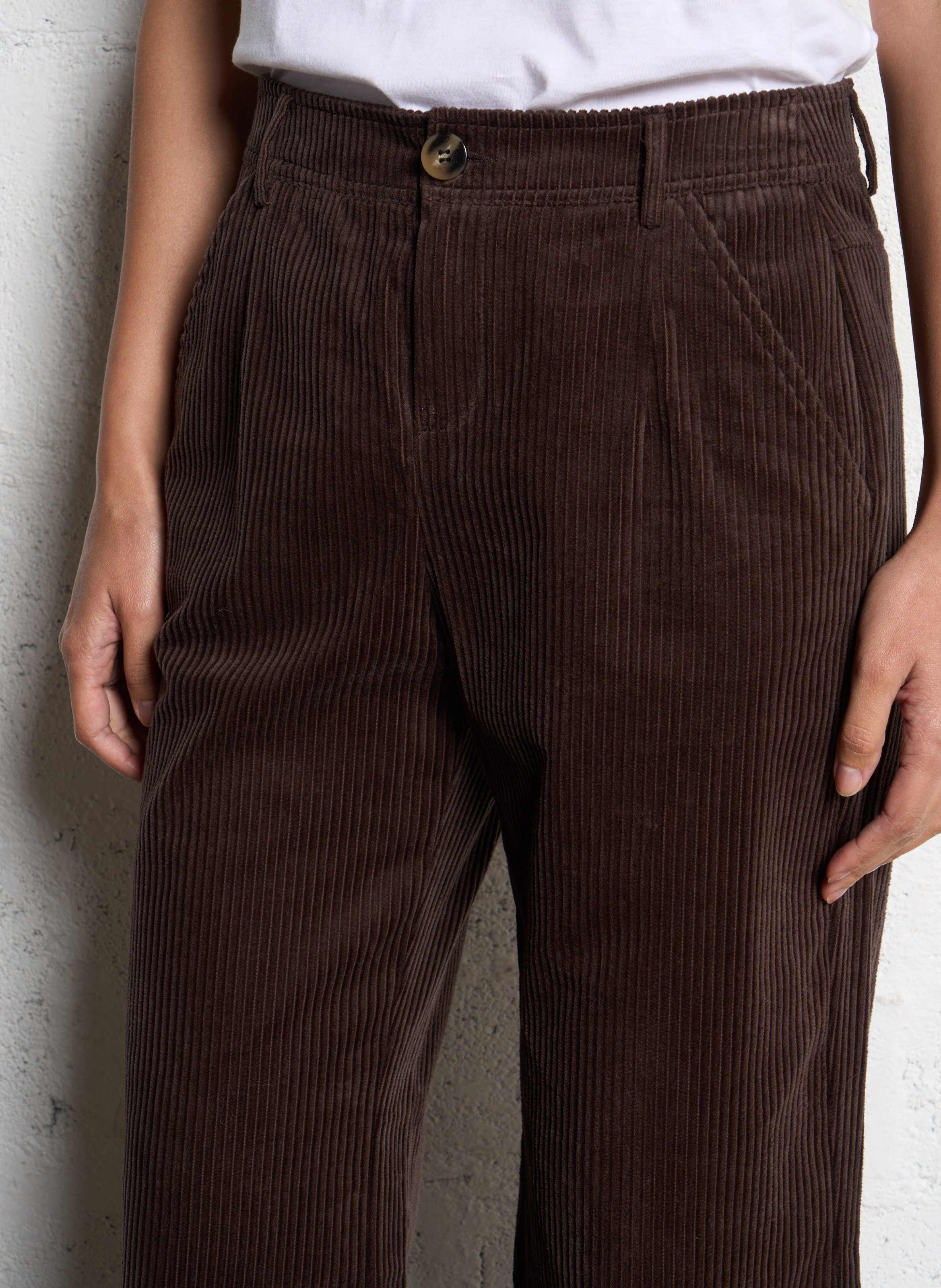 Weites Cordhose aus Baumwolle ONE STEP Braun