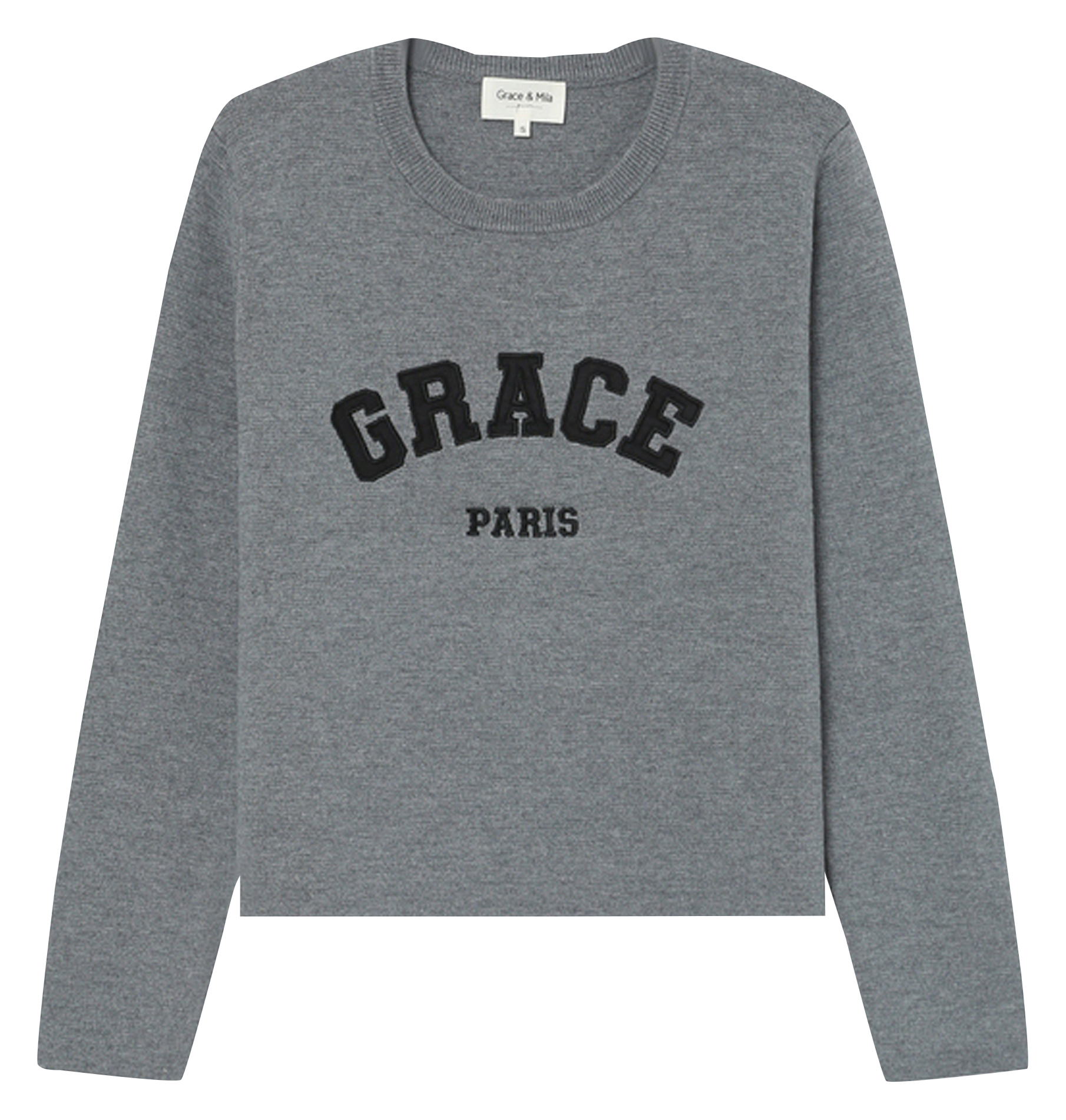 Kurzärmliger Pullover mit Rundhalsausschnitt GRACE ET MILA Silber