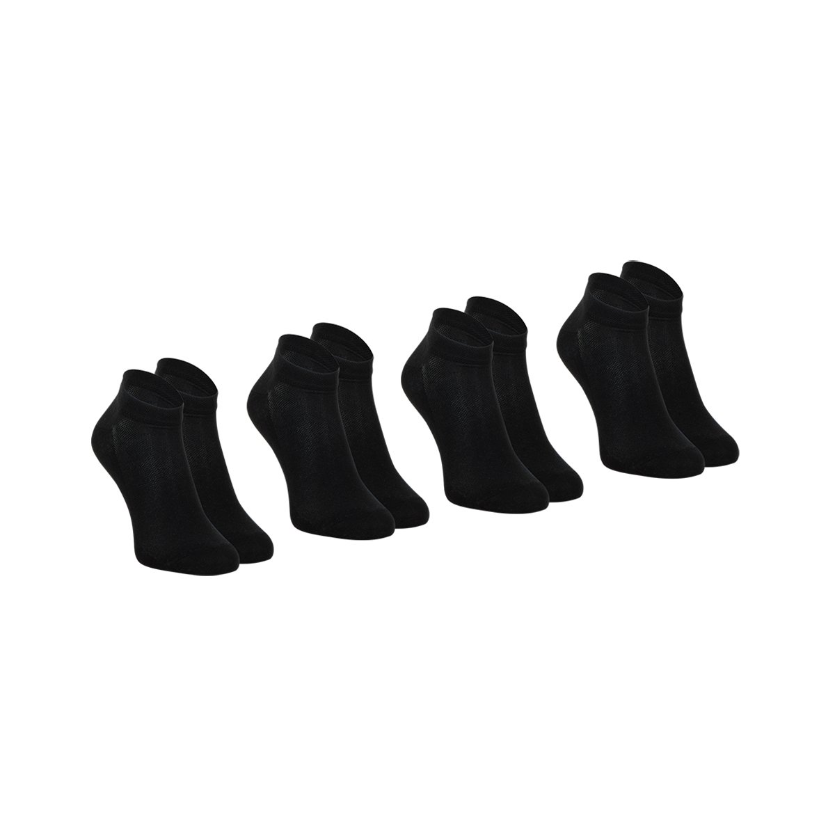 Set of 4 pairs of men's combed cotton ankle socks made in France by Eminence EMINENCE Black
