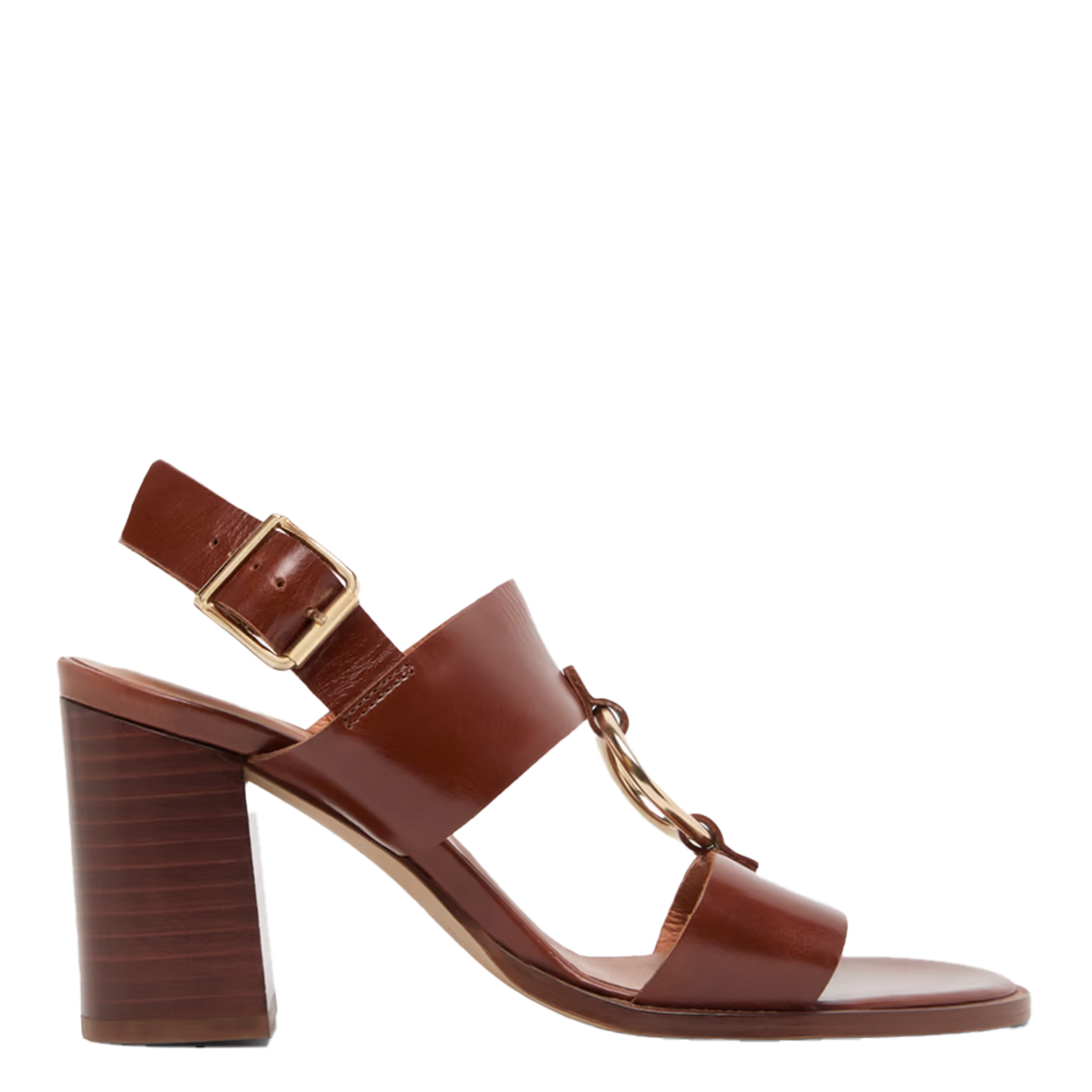 Strap Jonak Chaussures DorÃ©es Heeled Leather Sandals Marron Jonak