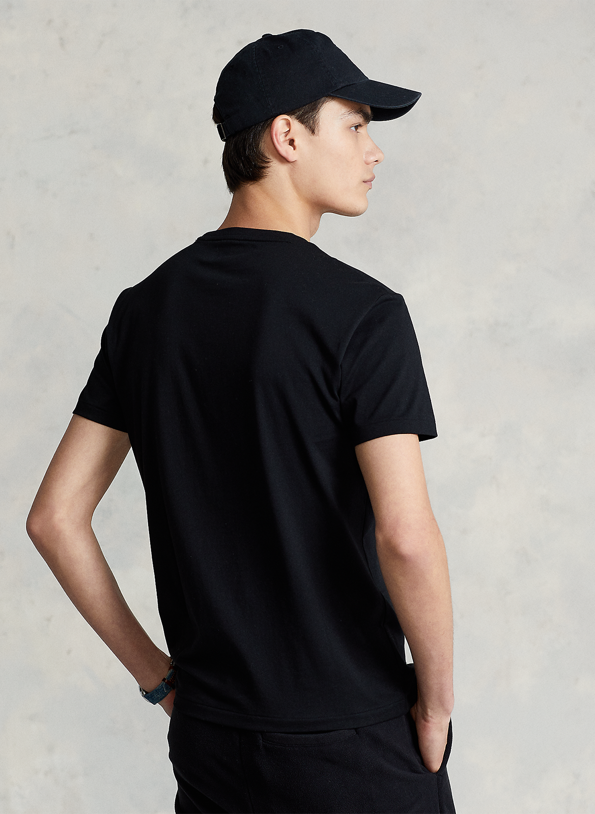 Tee-shirt col rond en coton POLO RALPH LAUREN Noir