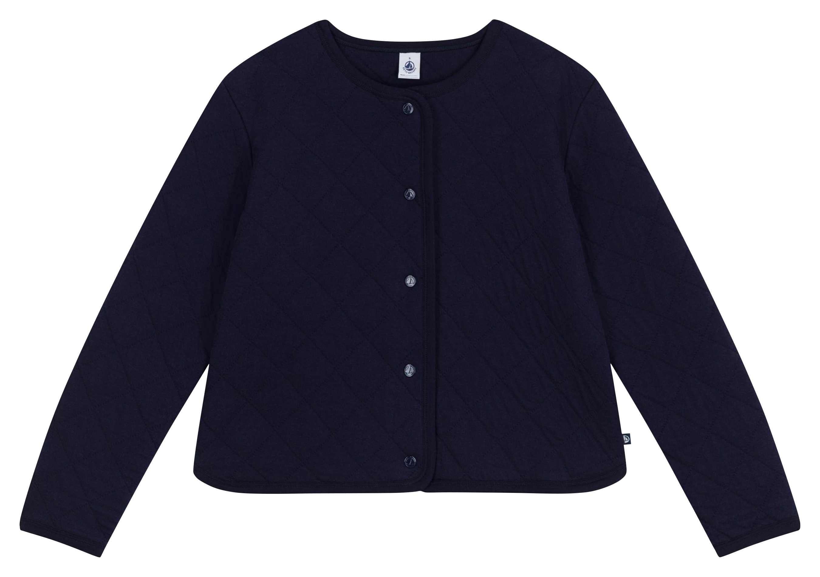 Gilet col rond en coton mélangé PETIT BATEAU Bleu