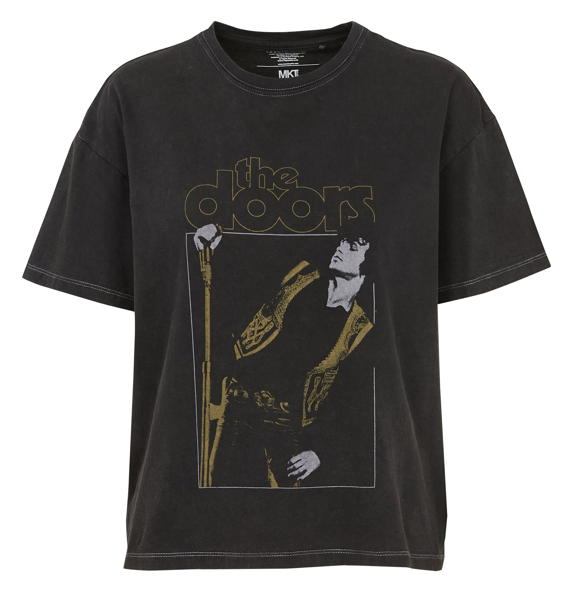 Regular-fit round-neck cotton T-shirt MKT Black