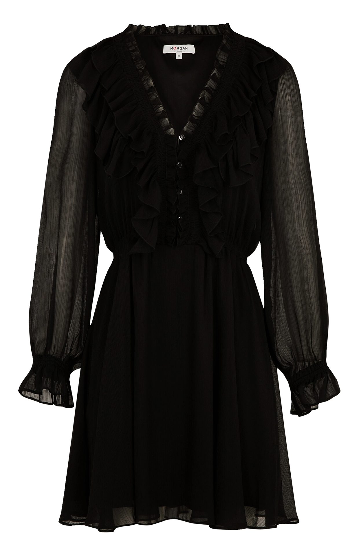 Robe courte col V MORGAN Noir