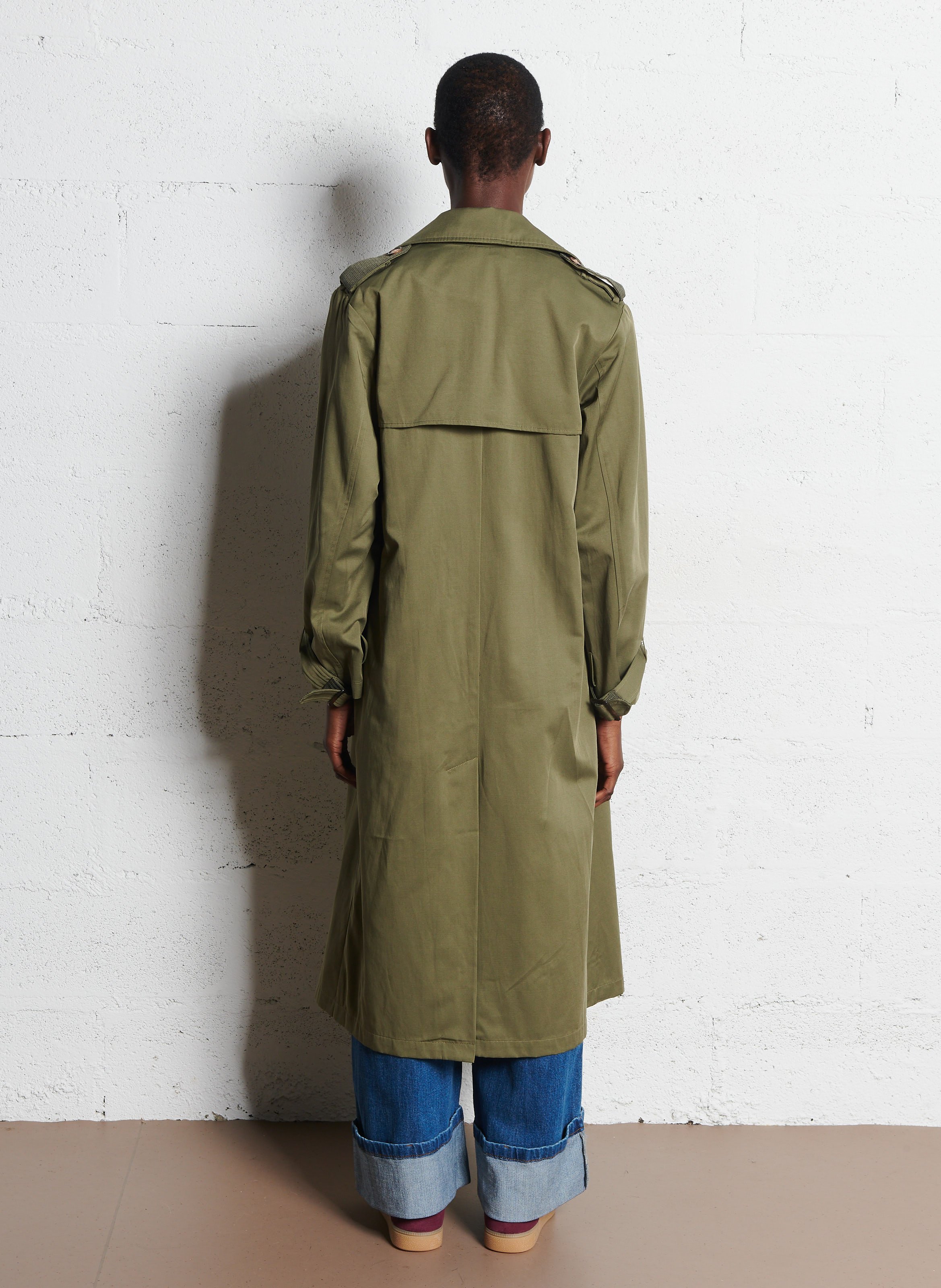 Trench col tailleur en coton mélangé LA PETITE ETOILE Kaki