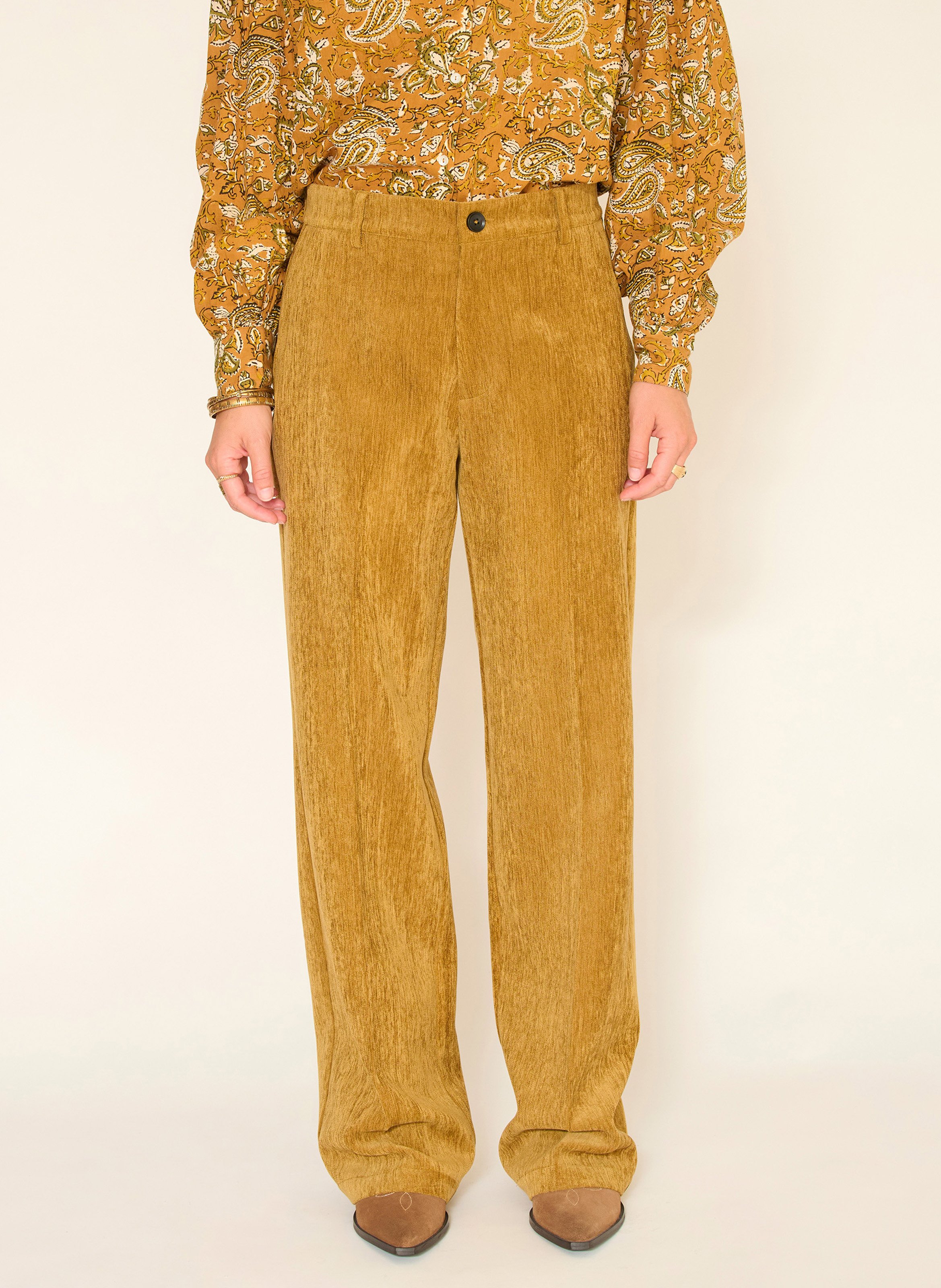 Gerade Hose mit Velours-Effekt MKT Braun