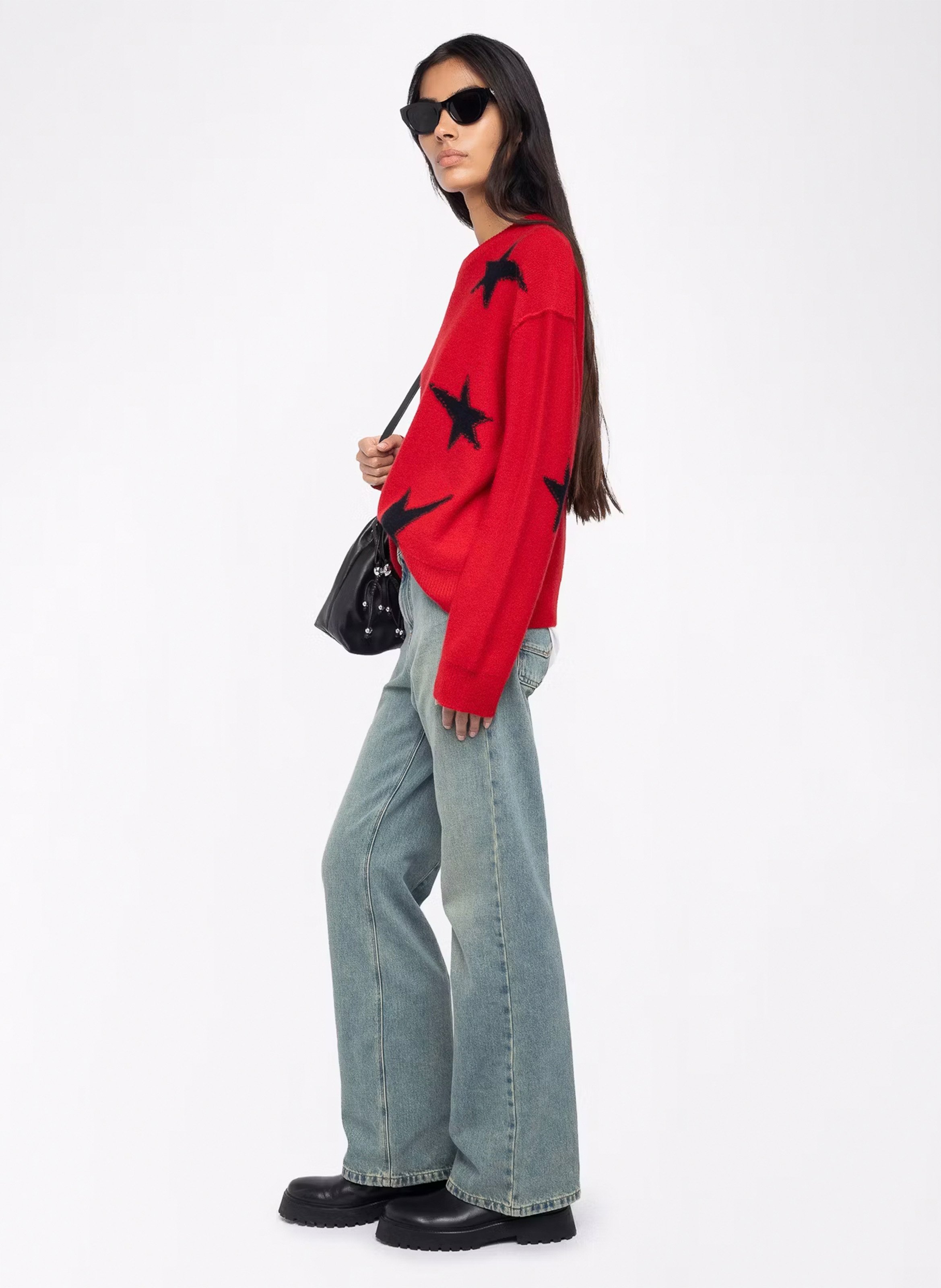 Pull droit en cachemire imprimé ZADIG&VOLTAIRE Rouge